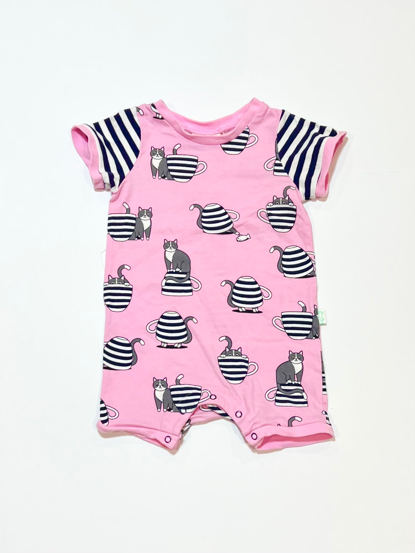 Pink cats romper - Size 0