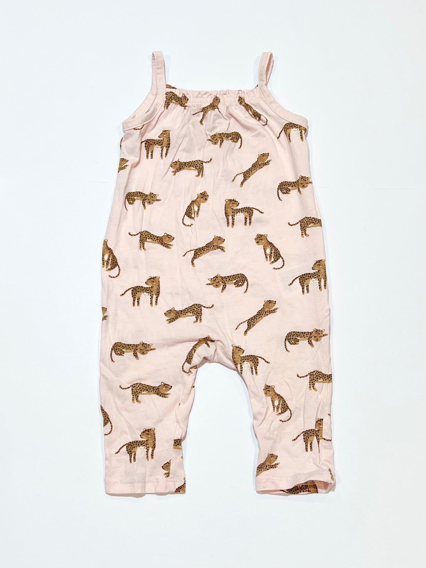 Cheetah jersey jumpsuit - Size 6-9 months