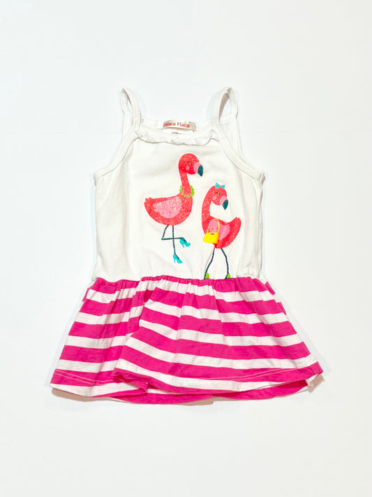 Flamingo jersey dress - Size 0