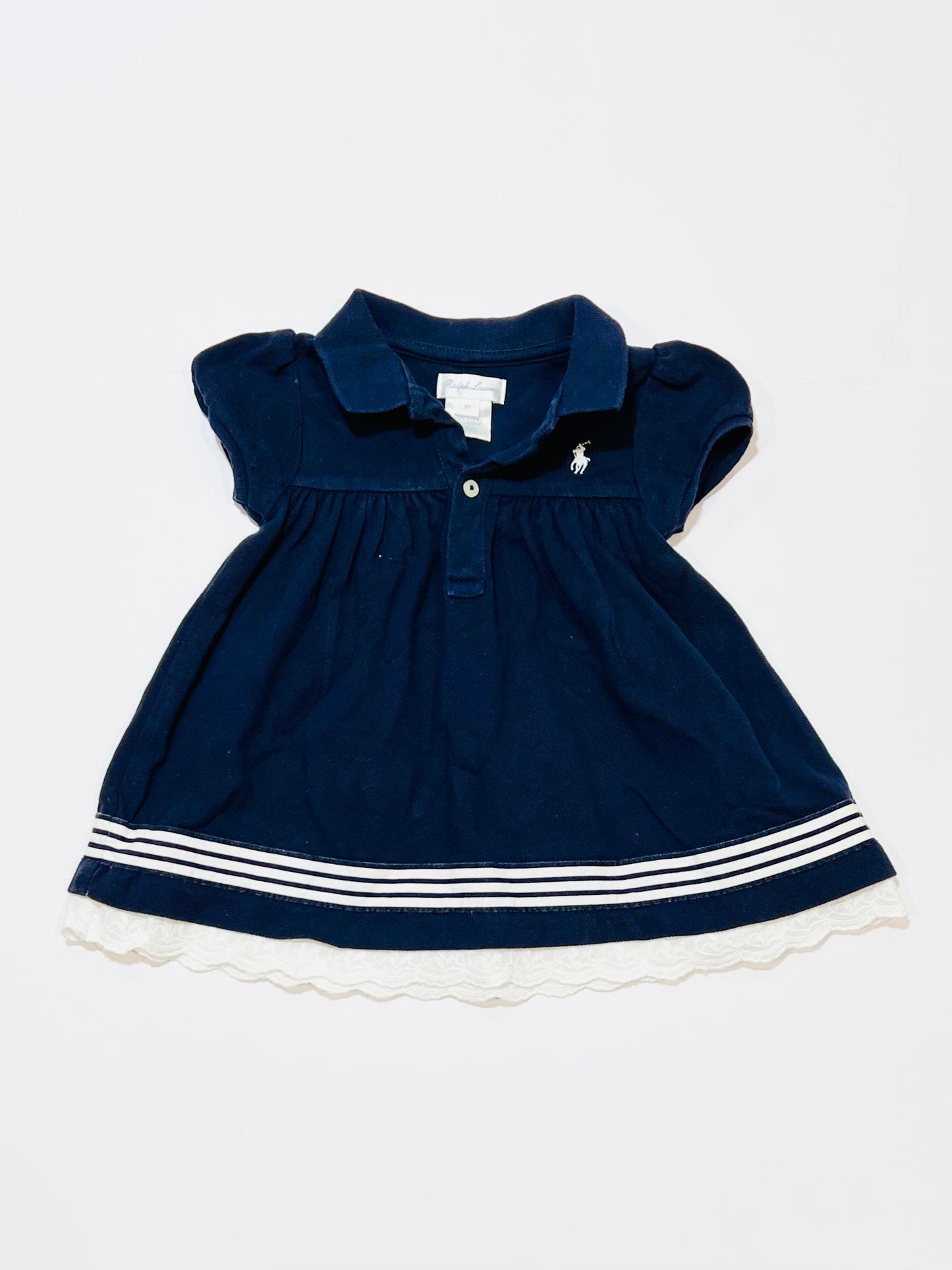 Navy polo dress - Size 6-9 months