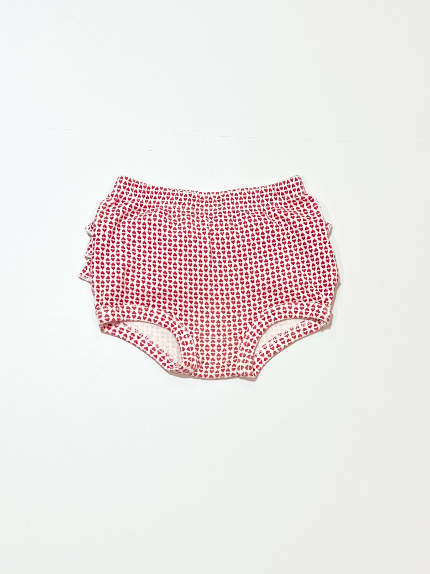 Hearts ruffle nappy cover - Size 00