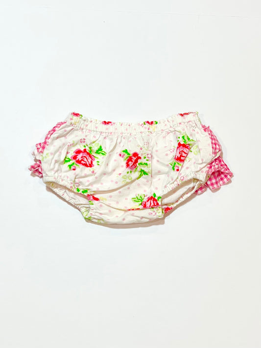 Floral ruffle nappy cover - Size 00