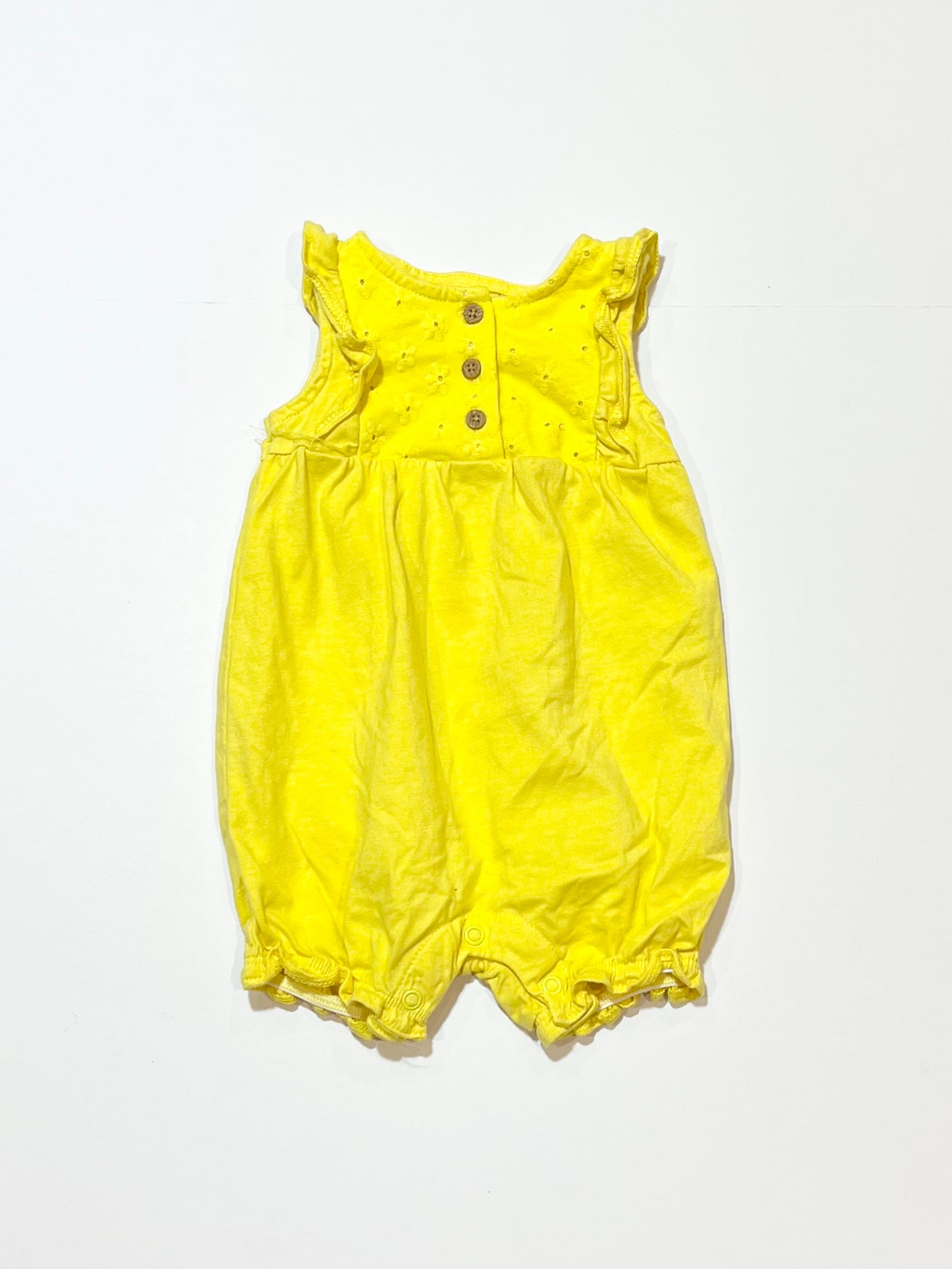 Yellow cutwork romper - Size 00