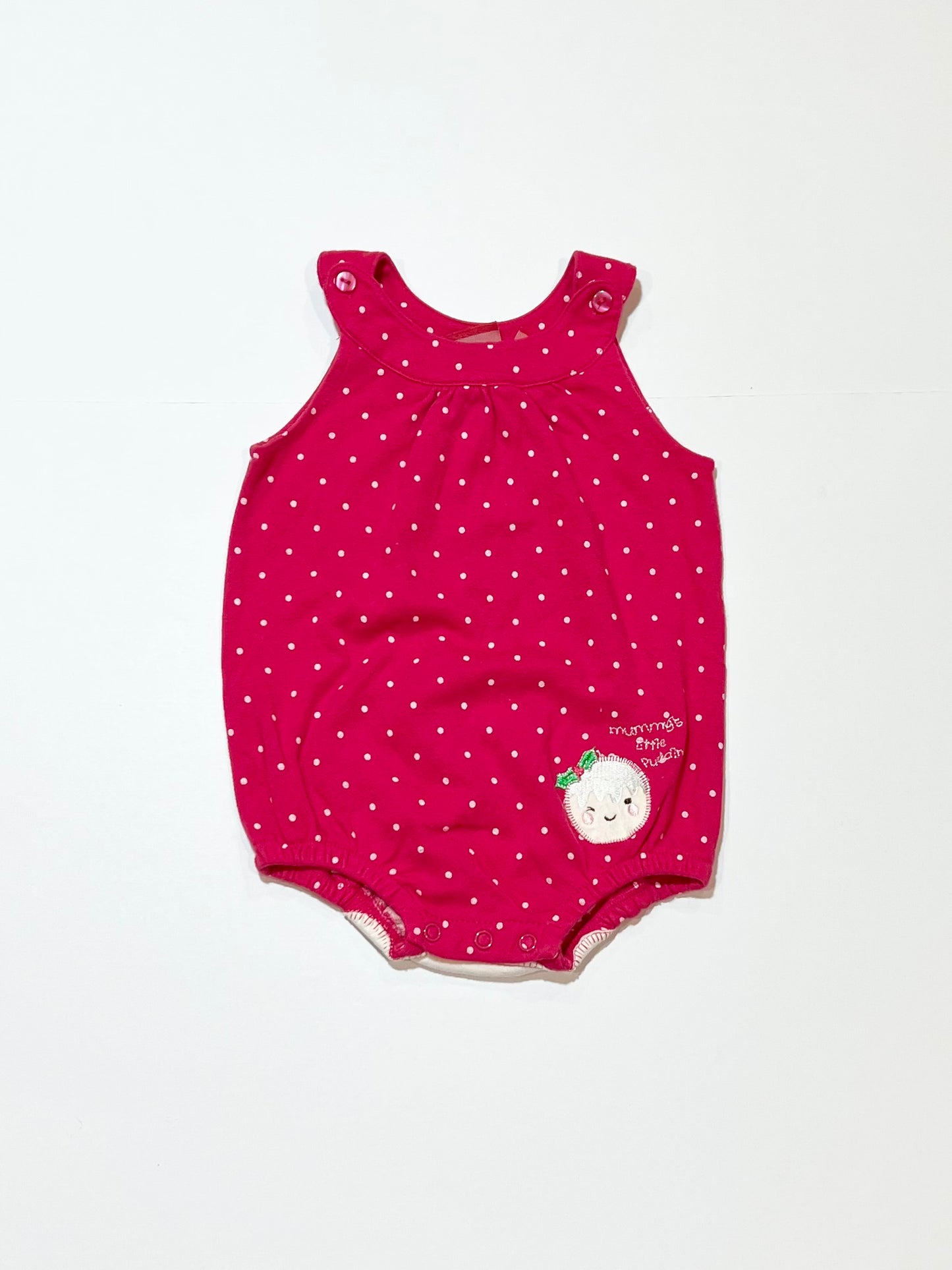 Christmas little pudding romper - Size 00