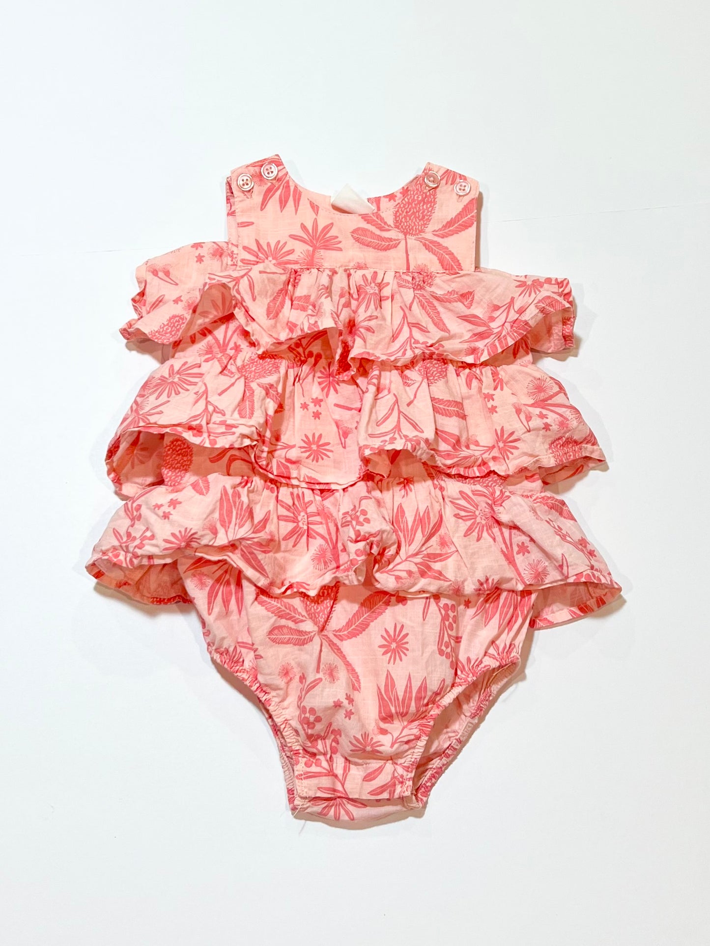Pink ruffle romper - Size 00