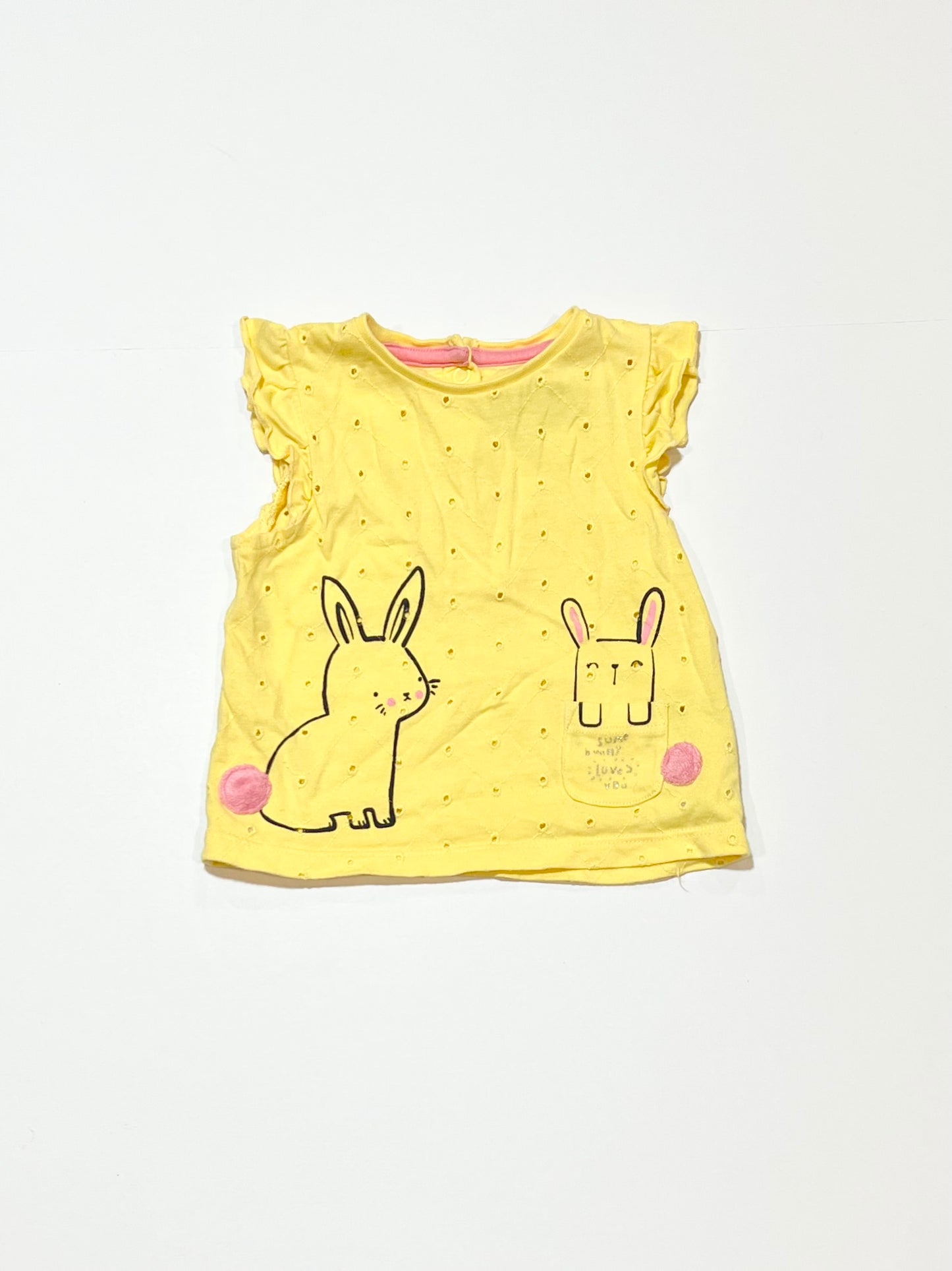 Yellow bunny frill tank - Size 000