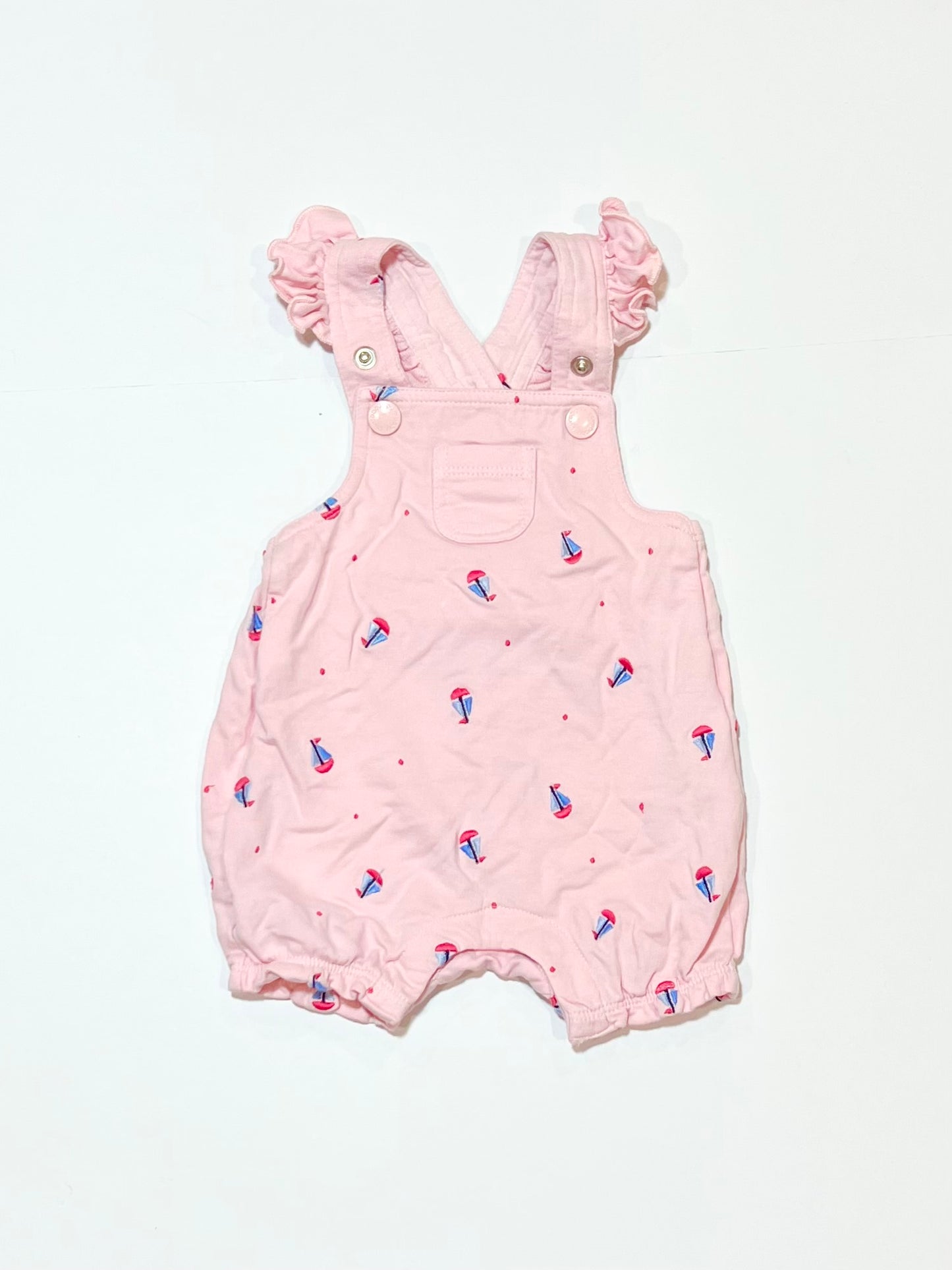 Pink sailboat overalls - Size 000