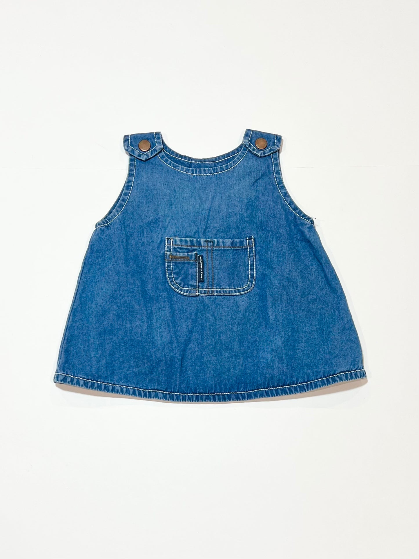 Blue denim top - Size 2-4 months