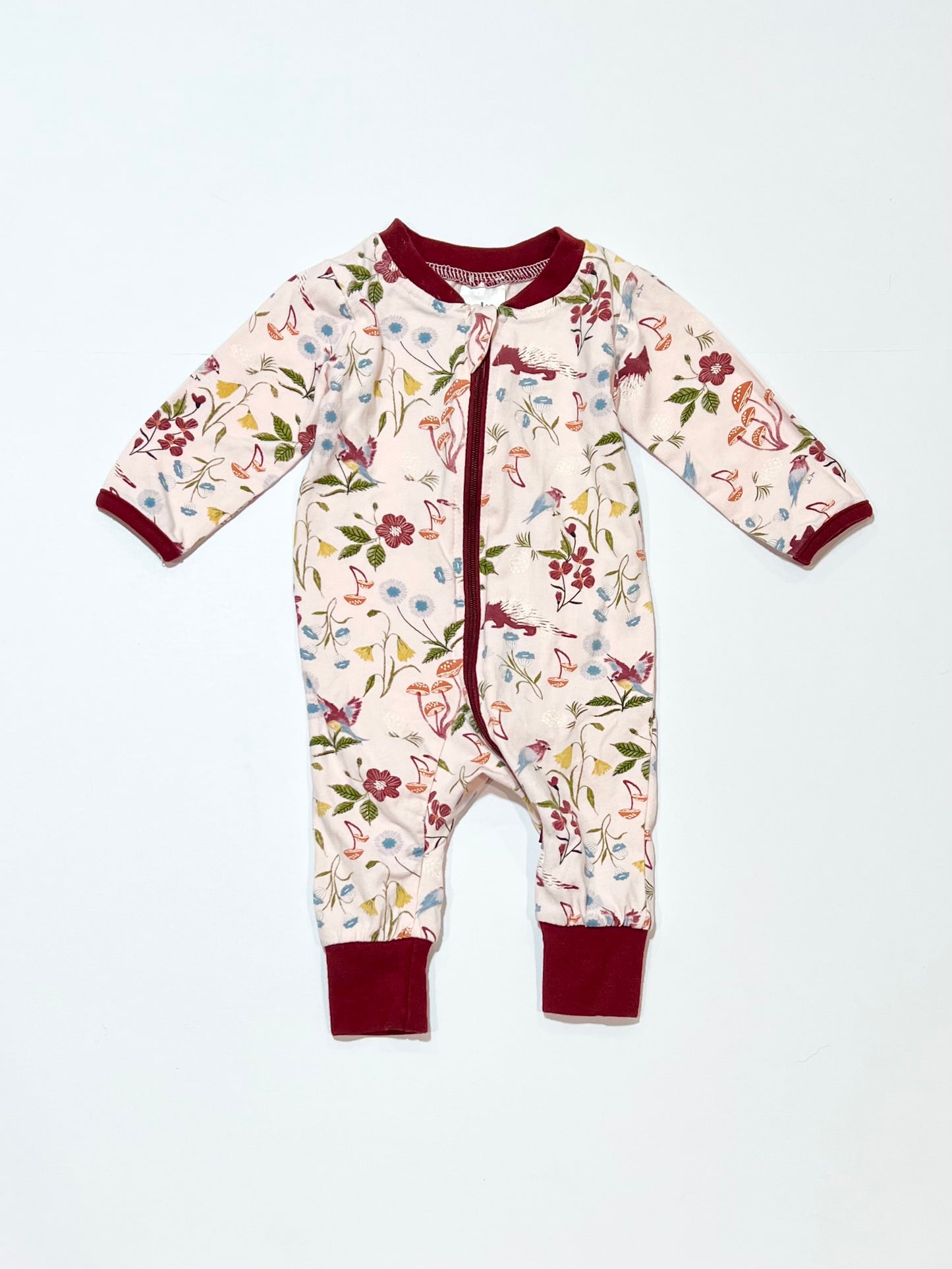 Floral zip onesie - Size 0000