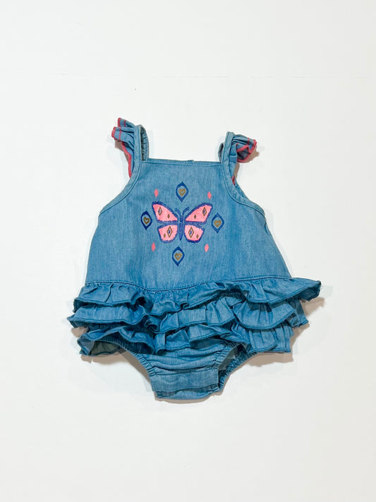 Chambray butterfly romper - Size 0000