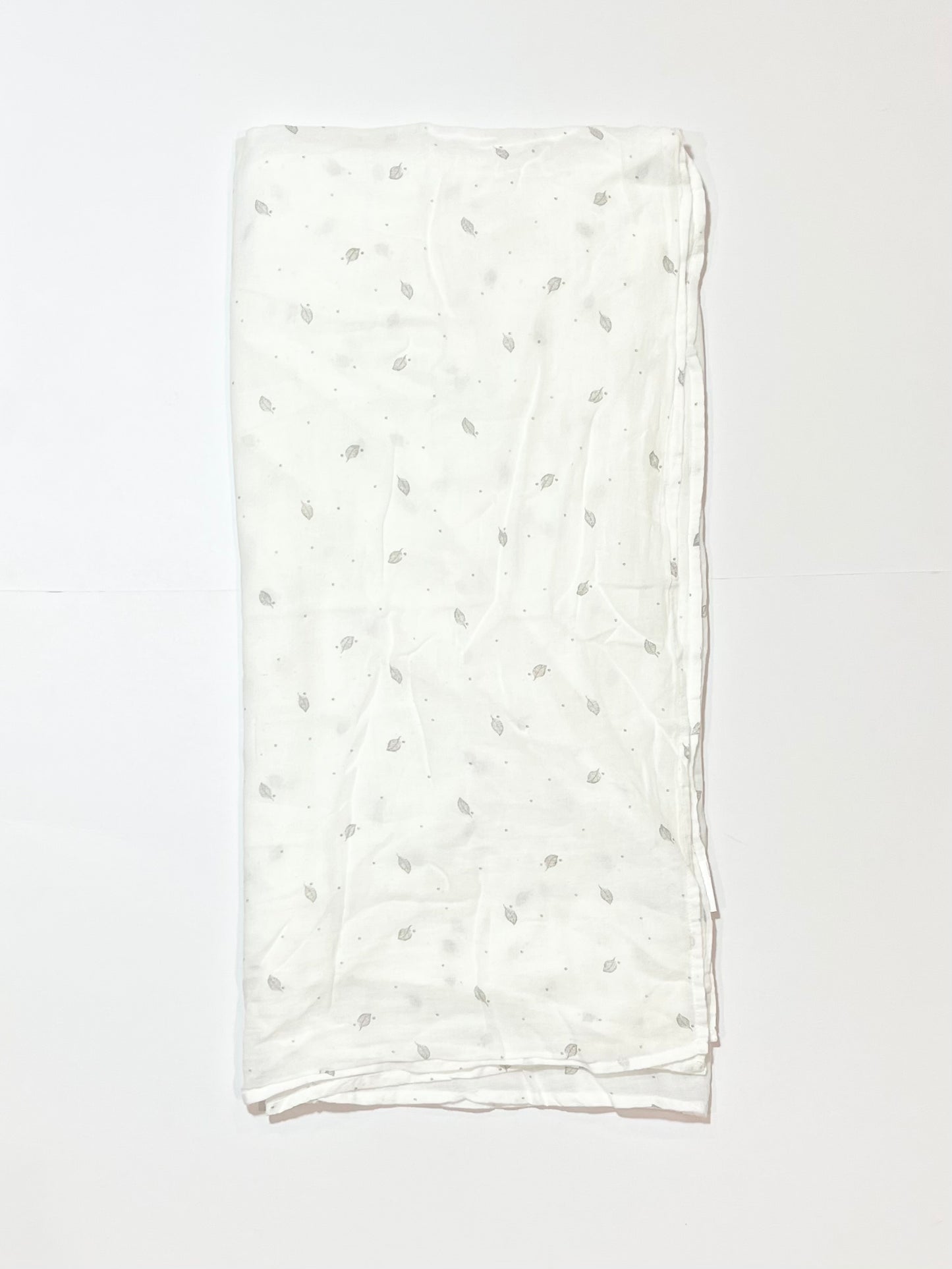 Grey leaf cotton muslin wrap