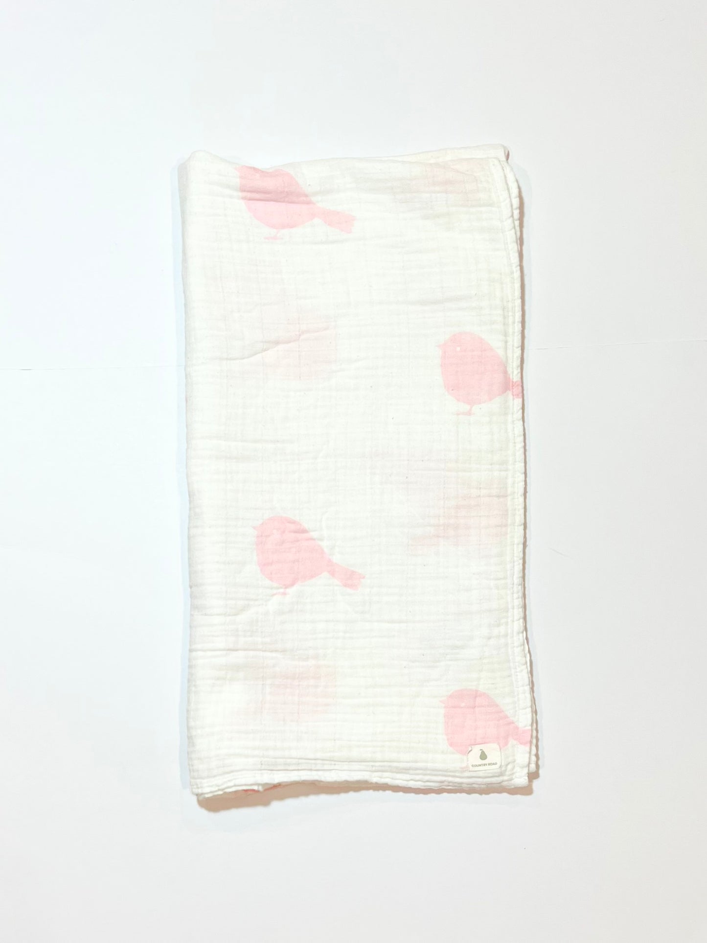 Pink bird cotton muslin wrap