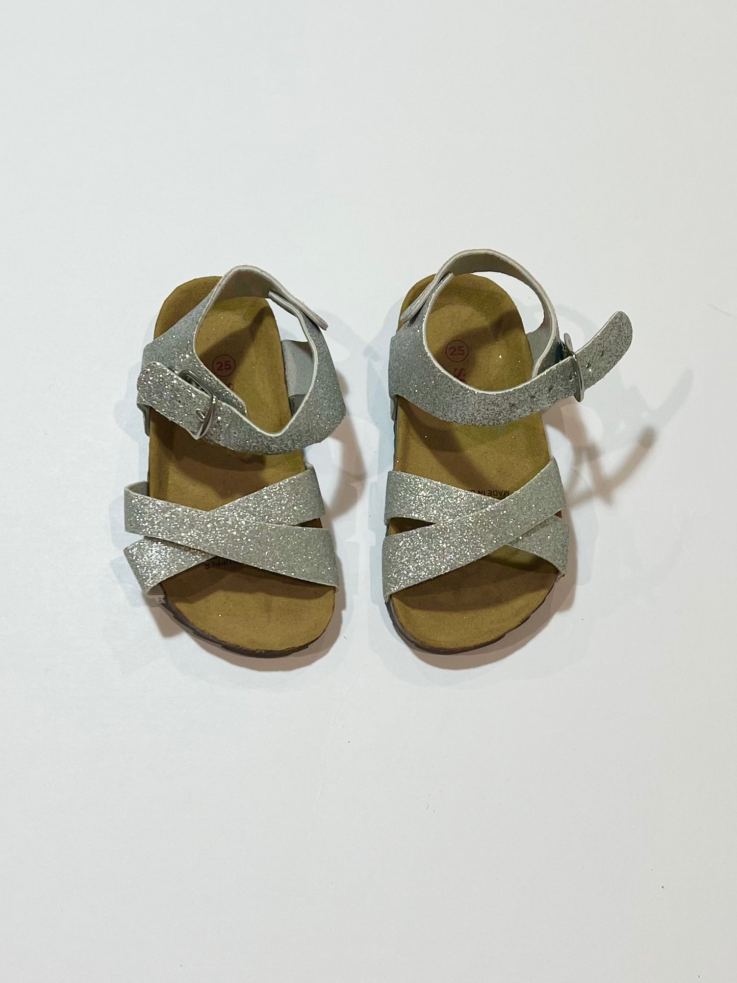 Silver sparkle sandals - Size 25