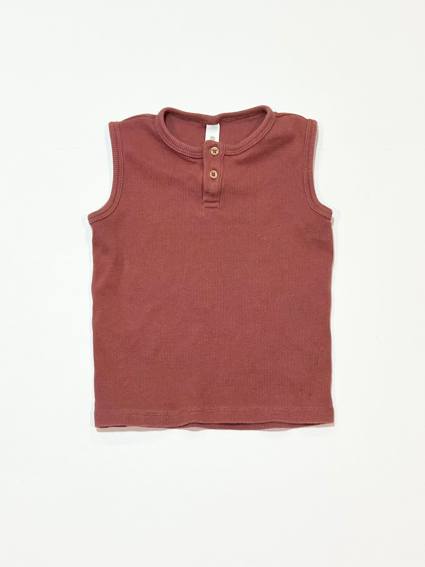 Brown ribbed tank - Size 2