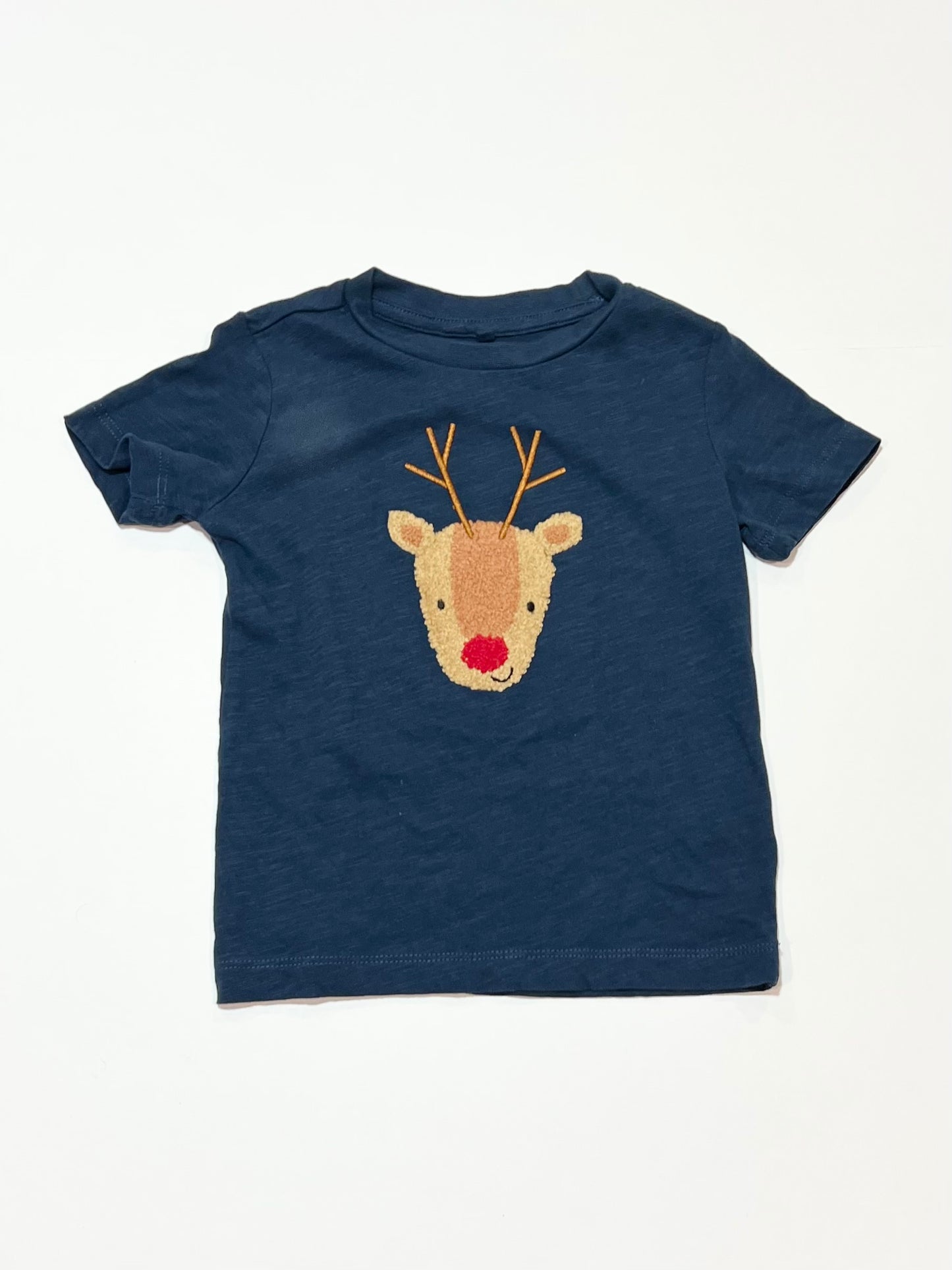 Navy reindeer tee - Size 2