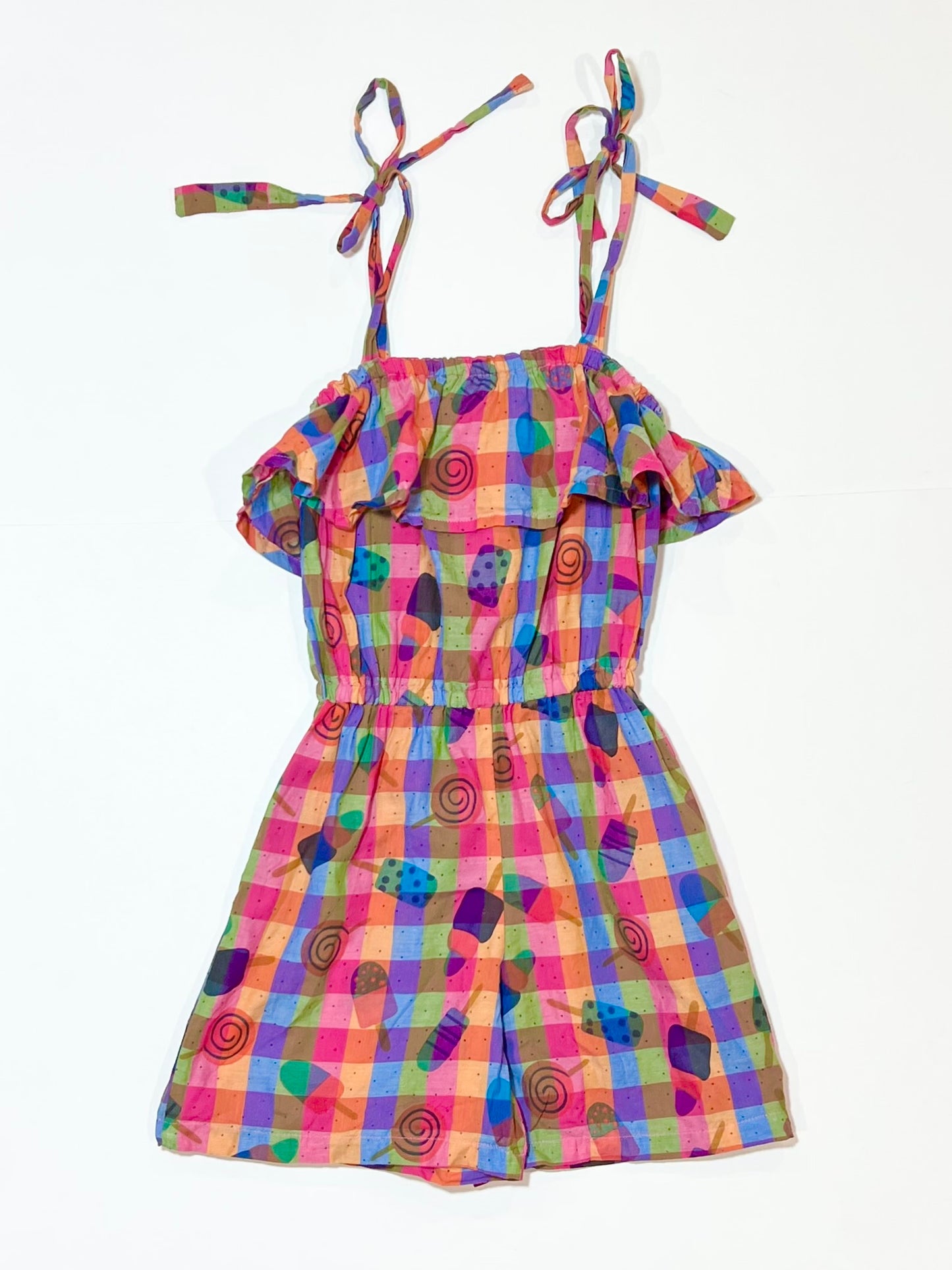 Checkered playsuit - Size 3-4