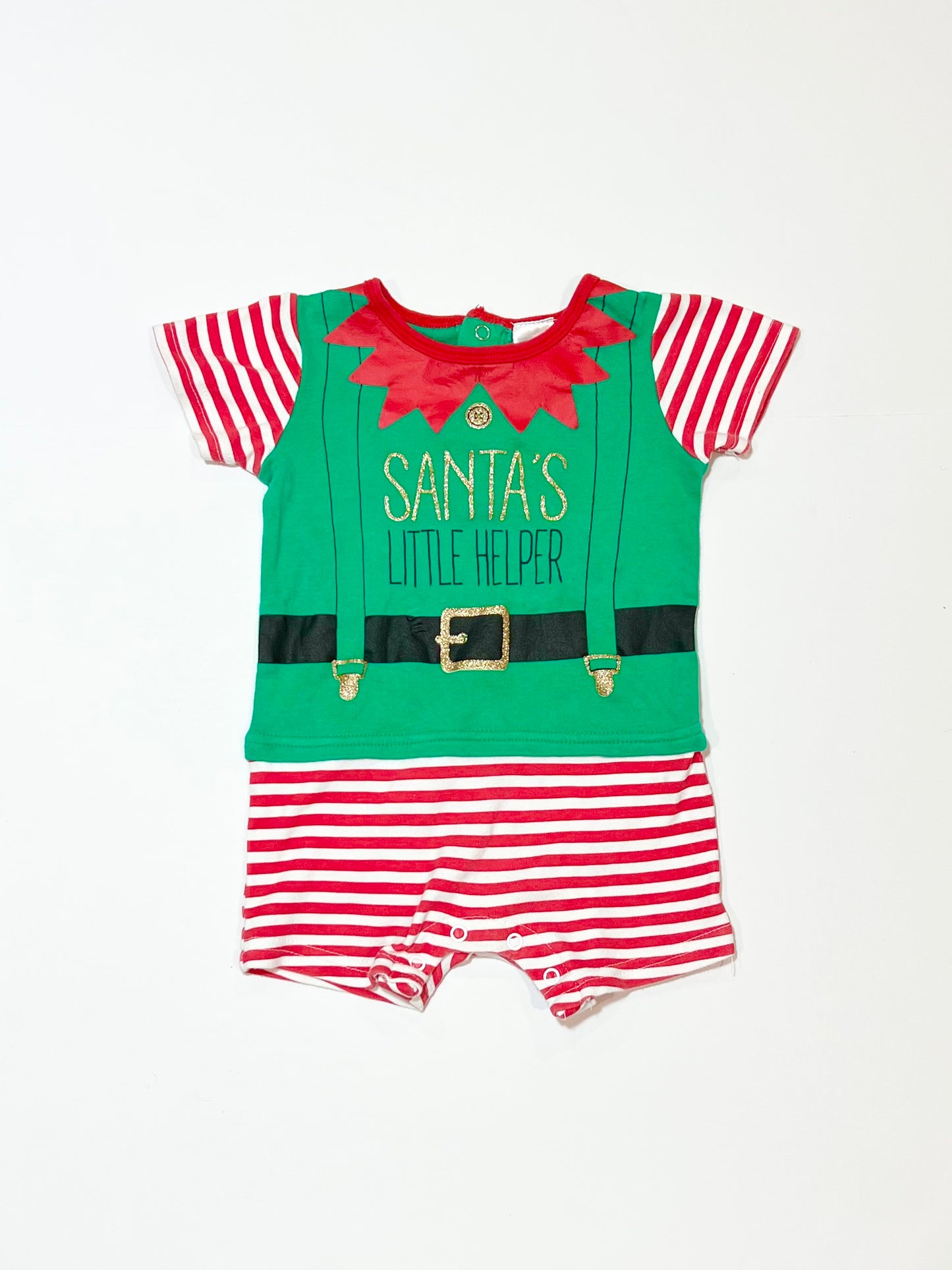 Santa's little helper romper - Size 0