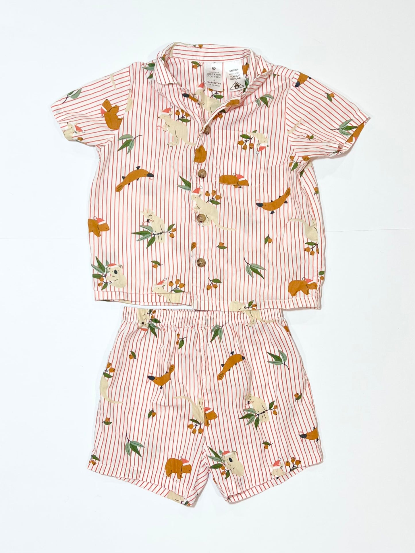 Aussie animal Christmas pyjamas - Size 2