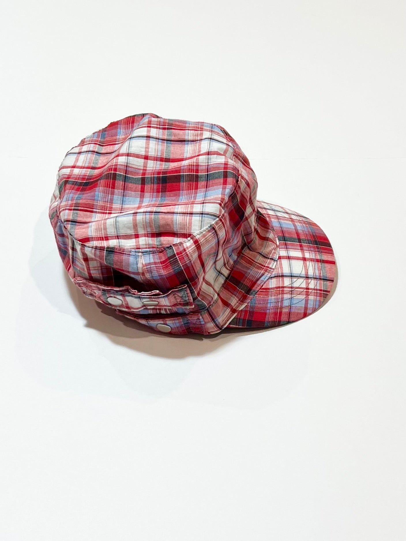 Red tartan cap - Size large