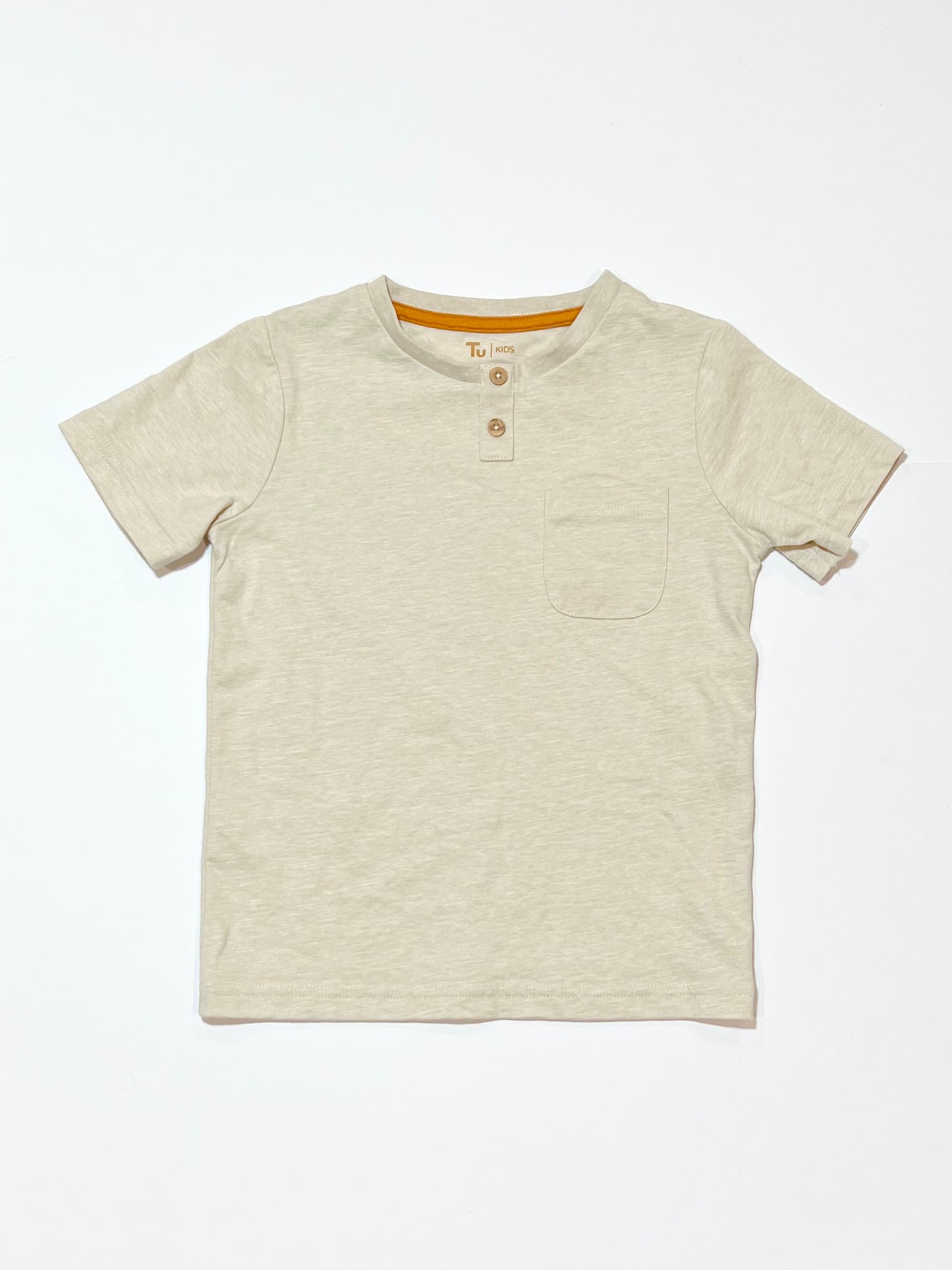 Tan henley tee - Size 4-5