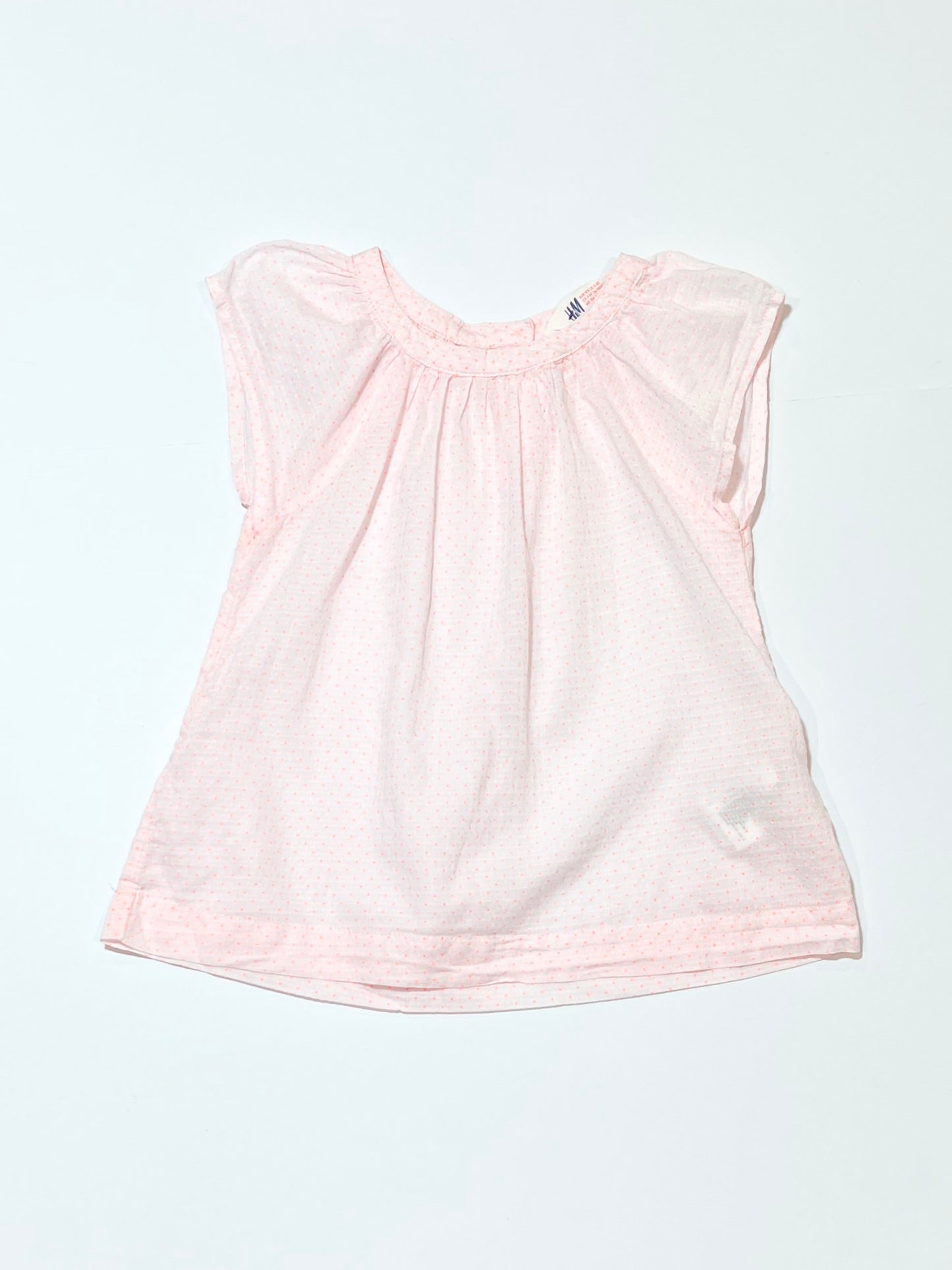 Pink spotty cotton top - Size 4