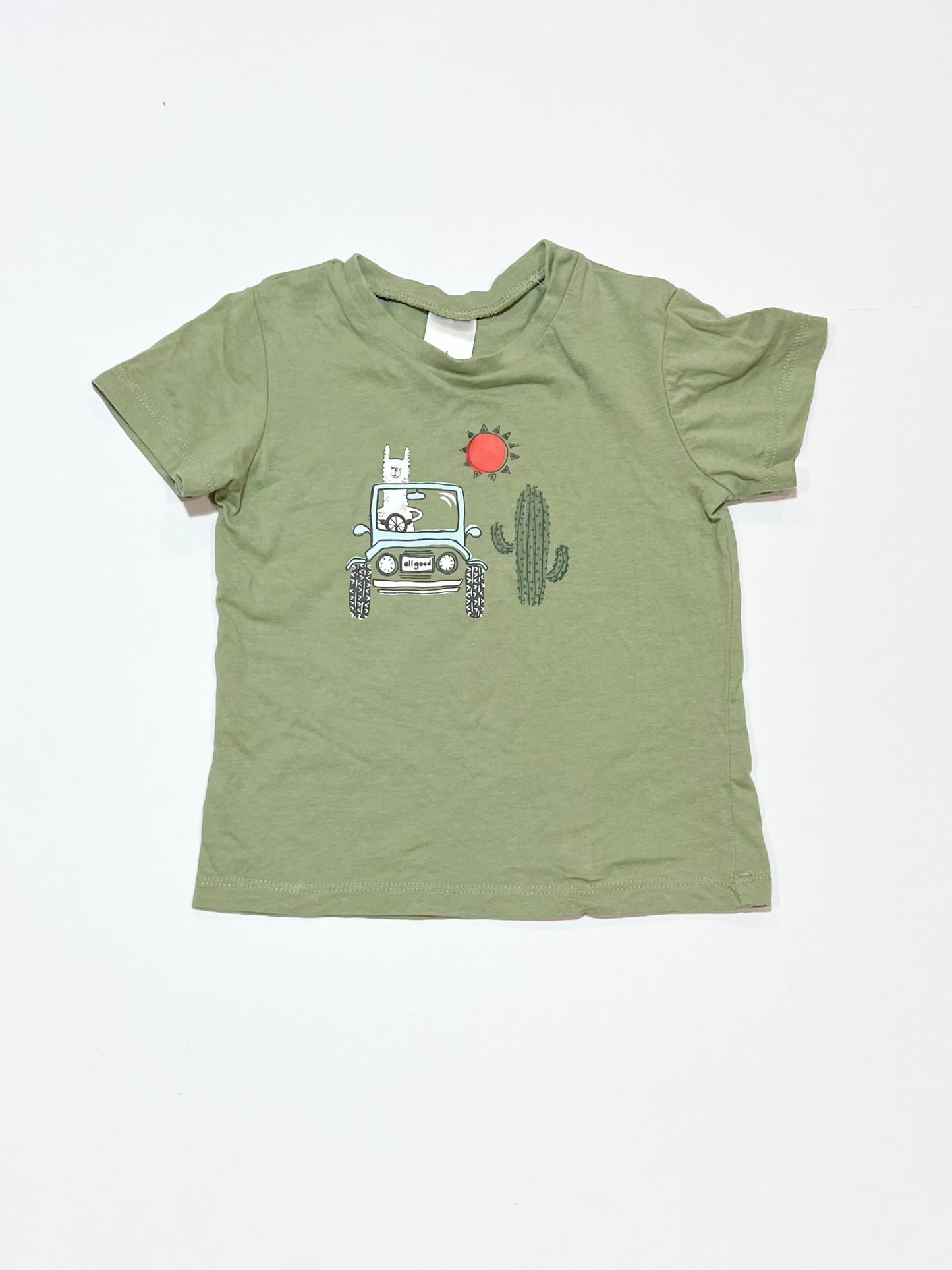 Green llama tee - Size 1