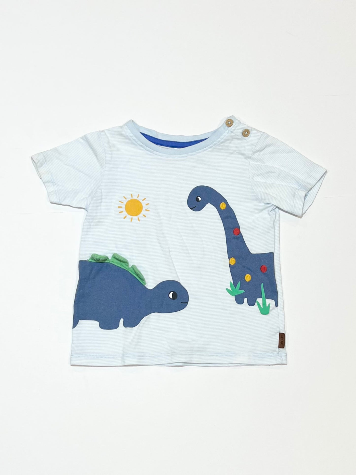 Striped dinosaur tee - Size 1