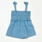 Spotty chambray playsuit - Size 2