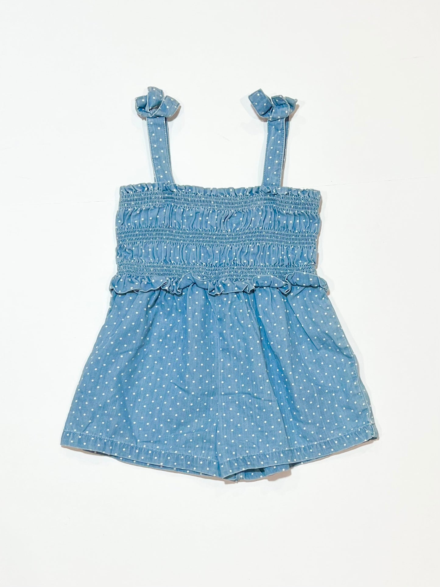 Spotty chambray playsuit - Size 2