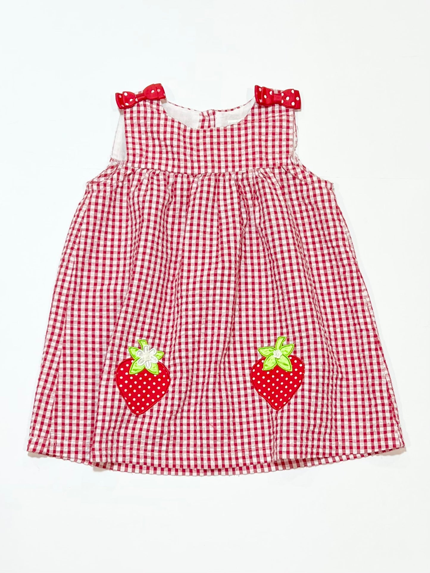 Seersucker strawberry dress - Size 2