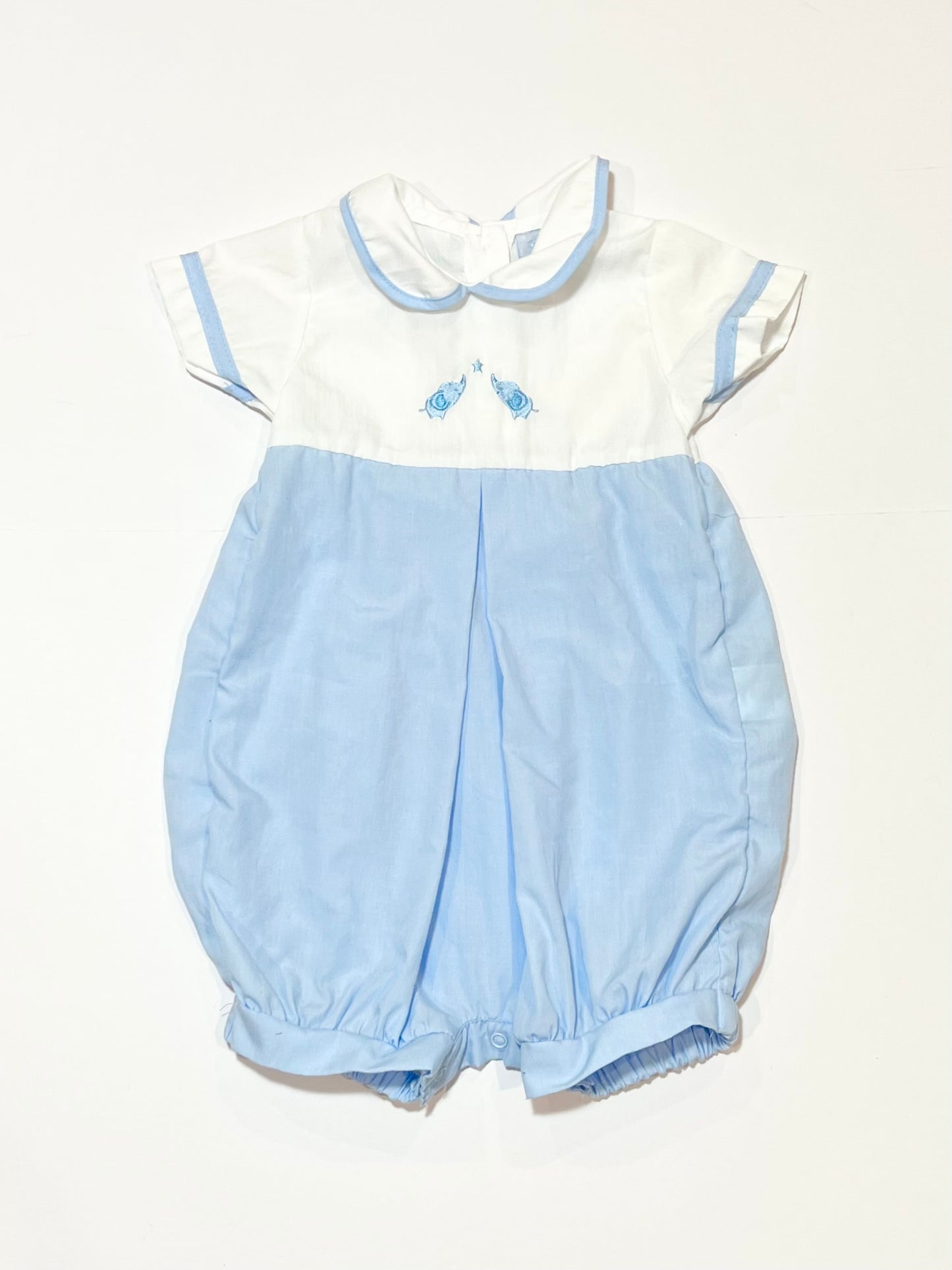 Blue elephant romper - Size 6-9 months