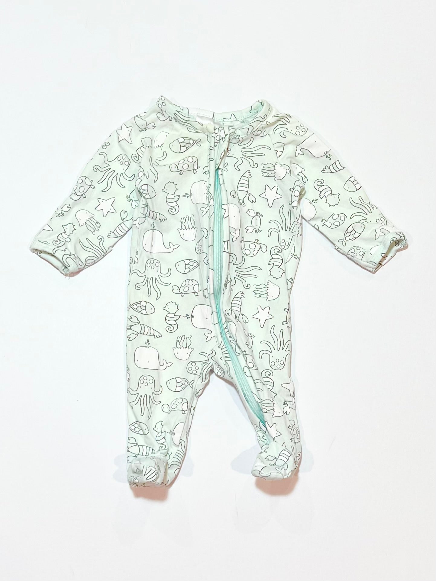 Sea creatures zip onesie - Size 00000