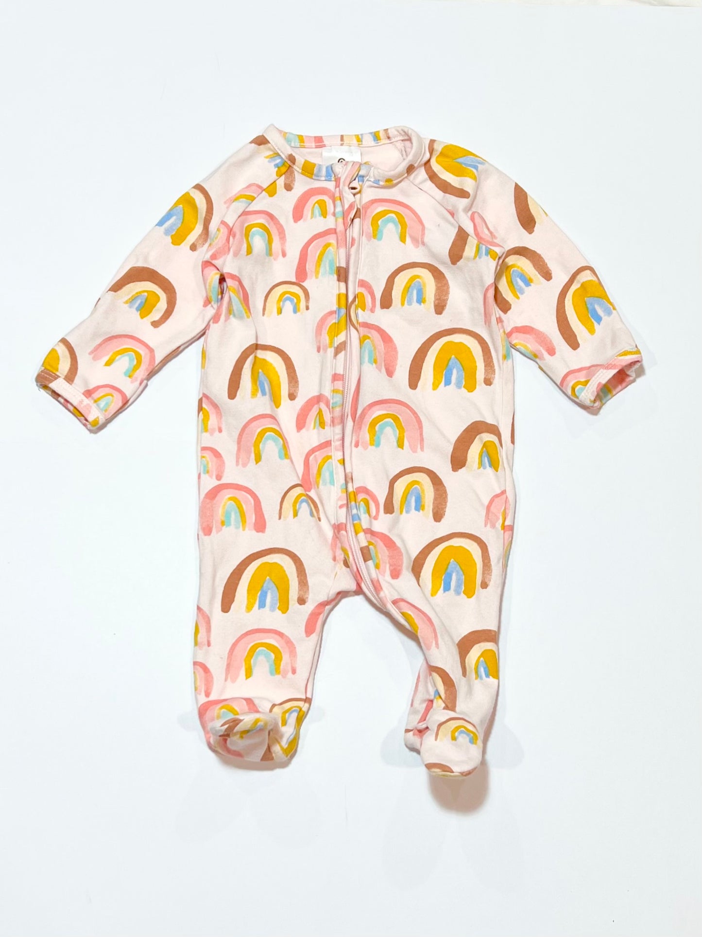 Rainbows zip onesie - Size 0000