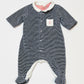 Striped velour onesie - Size 1 month