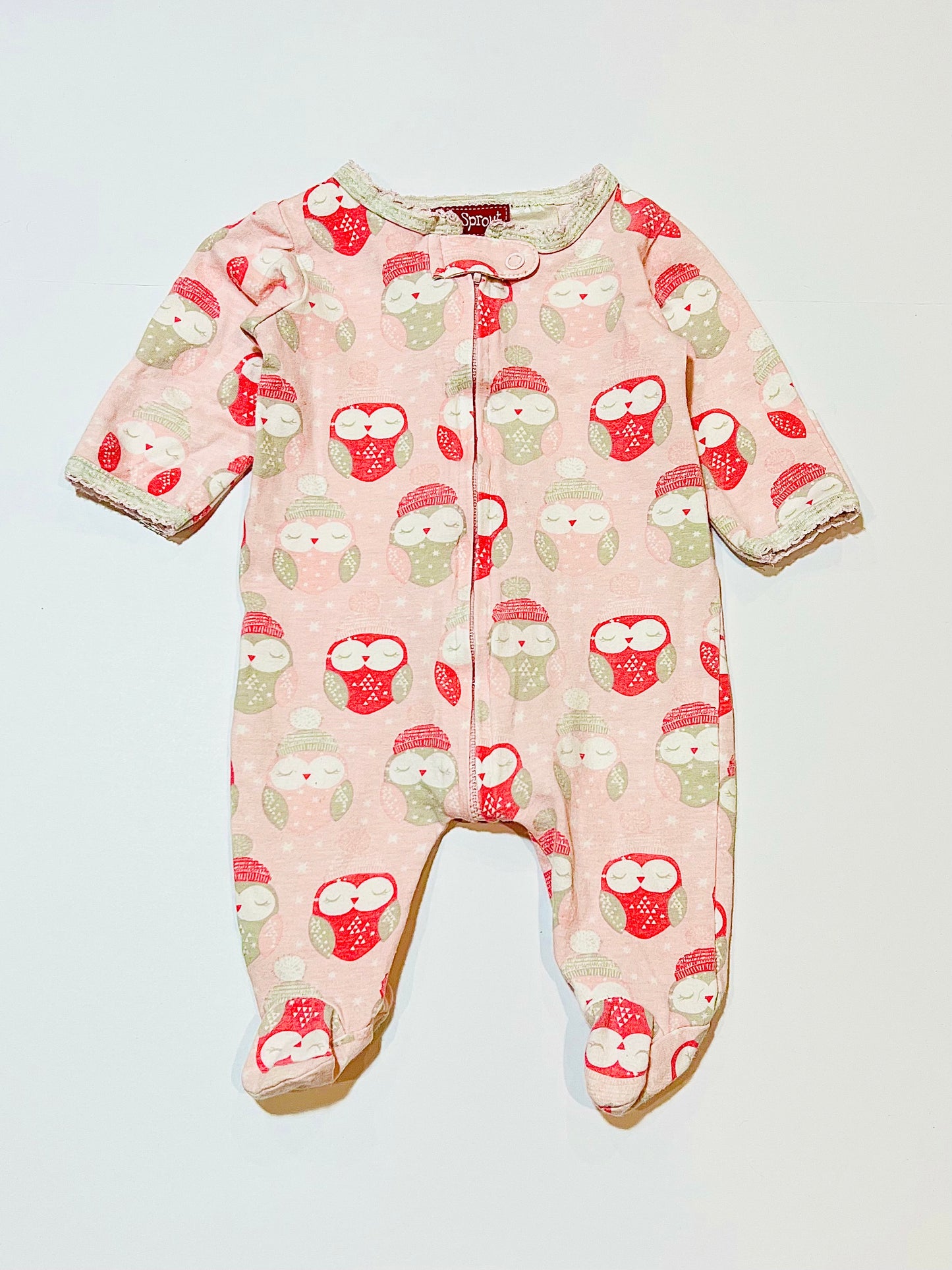 Owls zip onesie - Size 0000