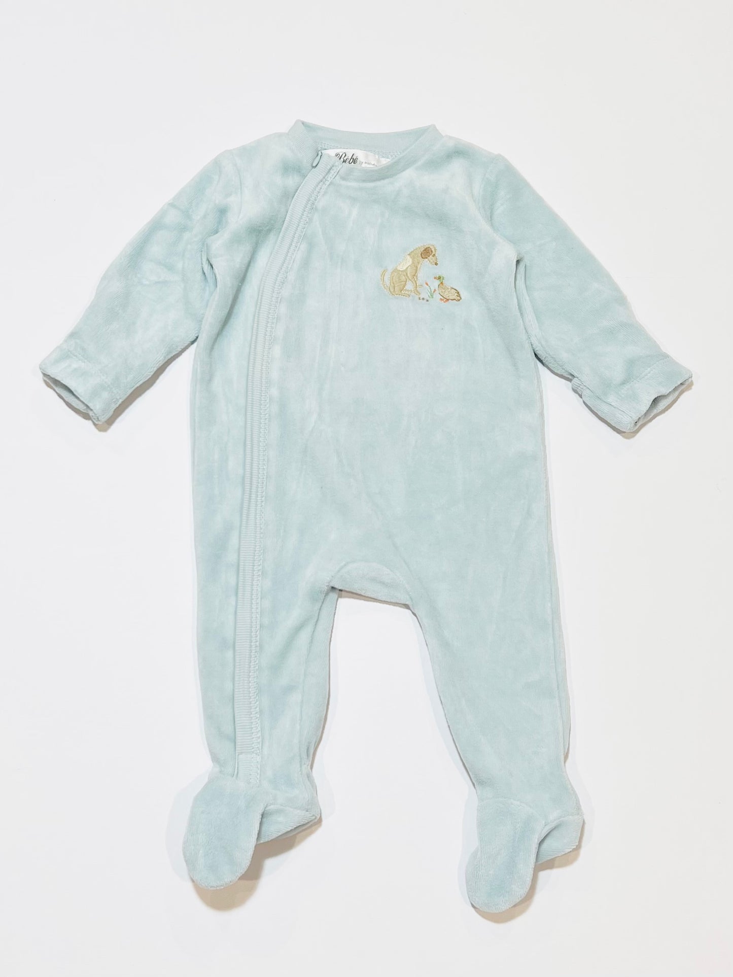 Blue velour onesie - Size 000