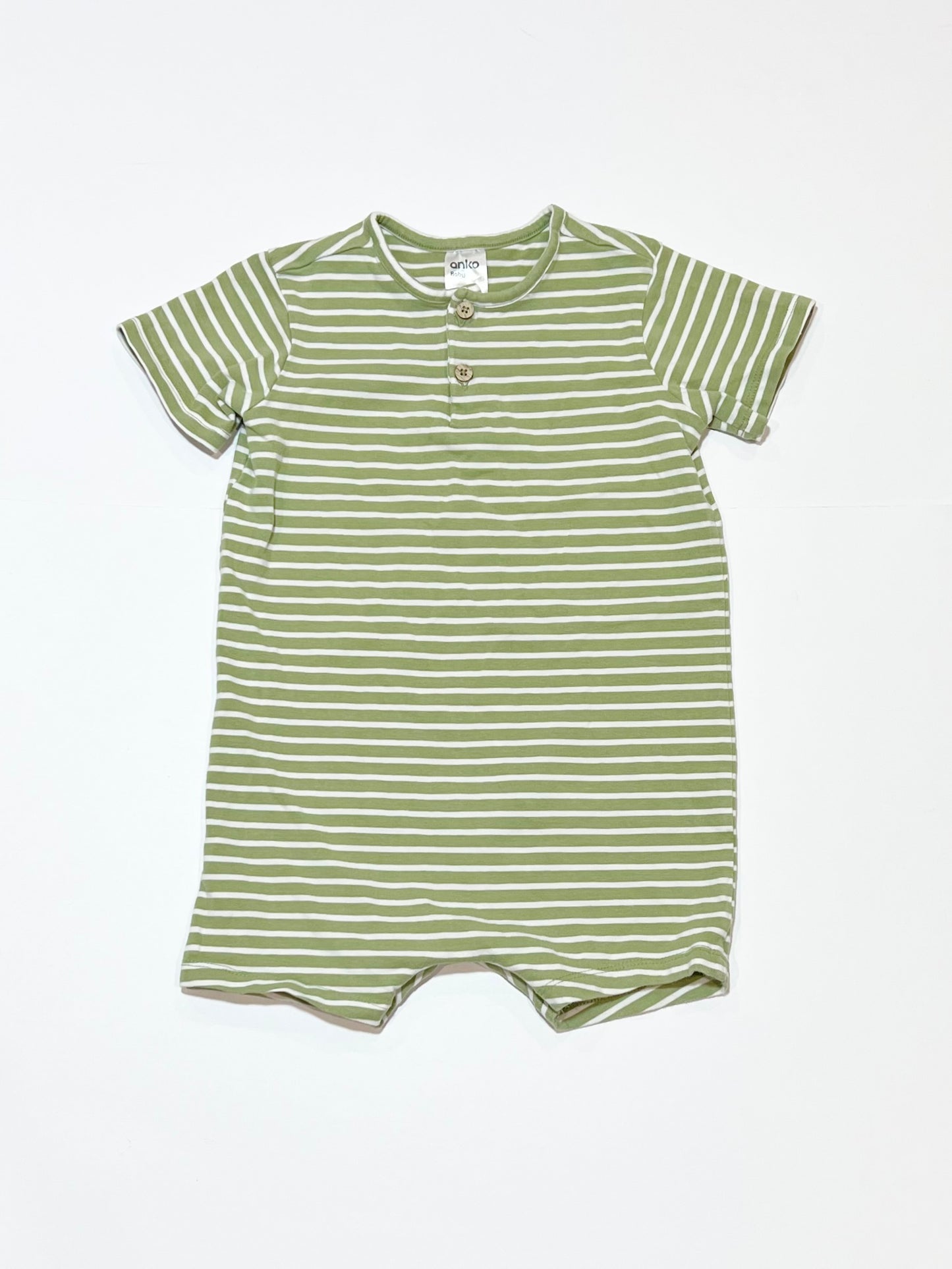 Striped henley romper - Size 2