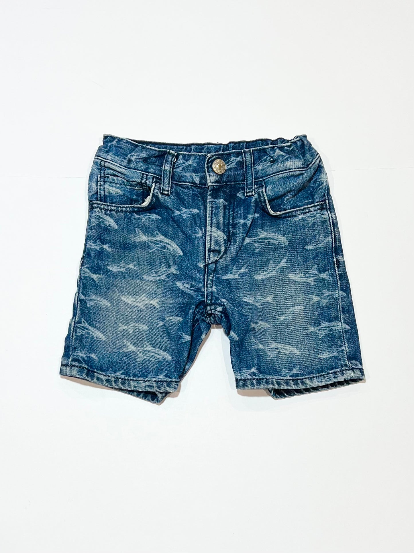 Denim fish shorts - Size 2-3