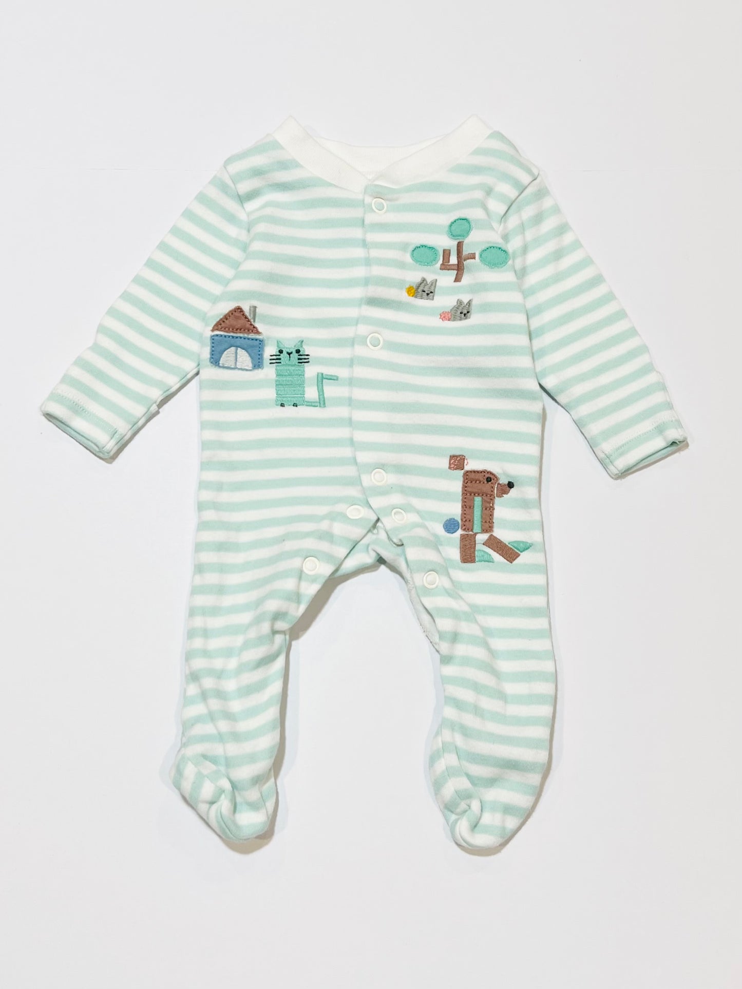 Striped cat onesie - Size 0000