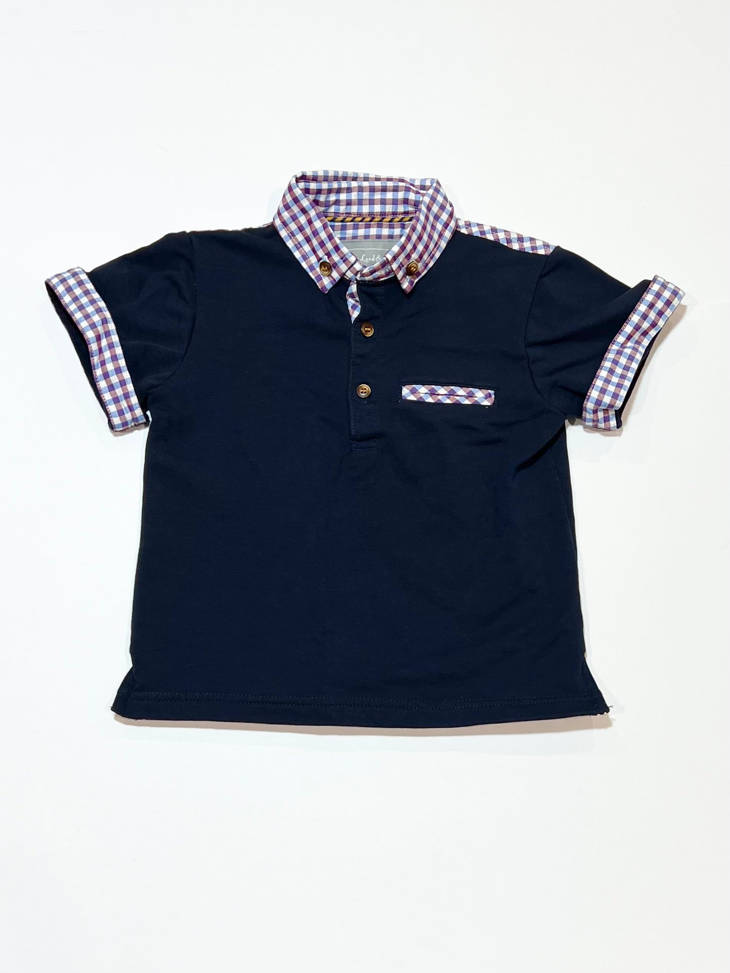 Navy polo top - Size 2-3