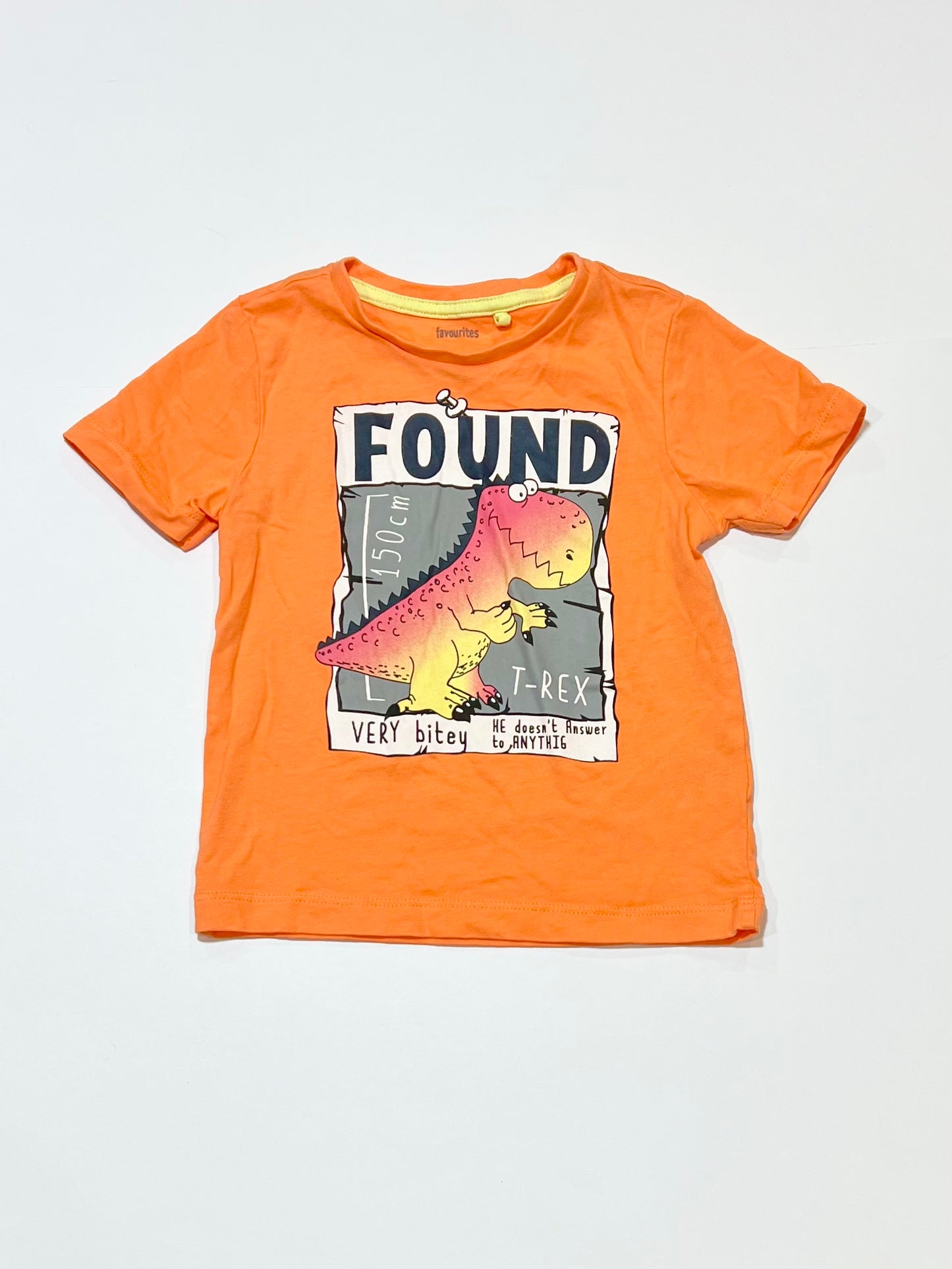 Orange t-rex tee - Size 2