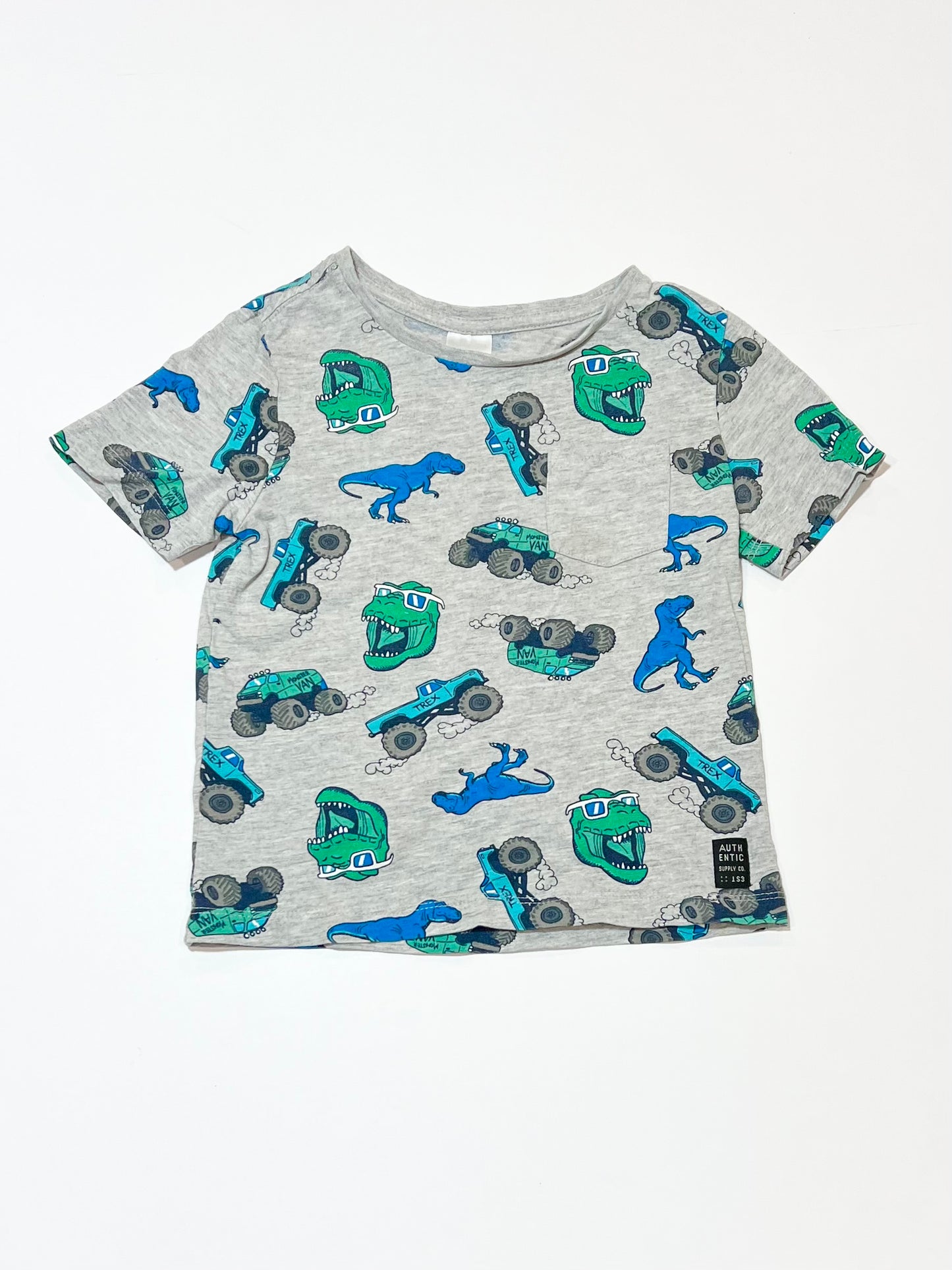 T-rex monster trucks tee - Size 3