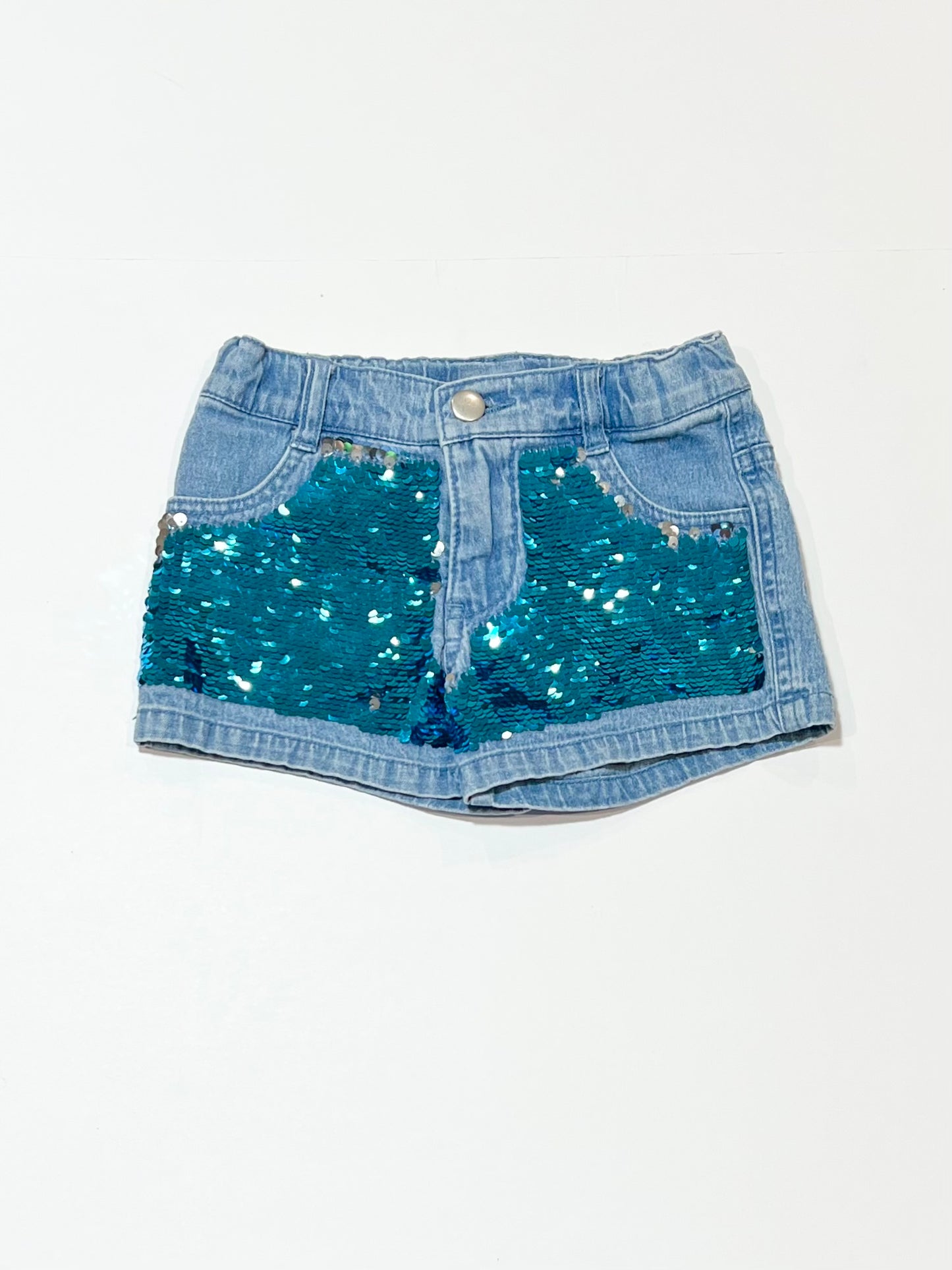 Sequined denim shorts - Size 3
