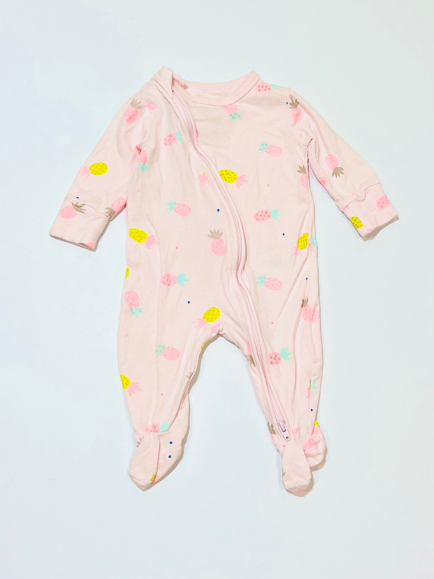 Pineapples zip onesie - Size 000