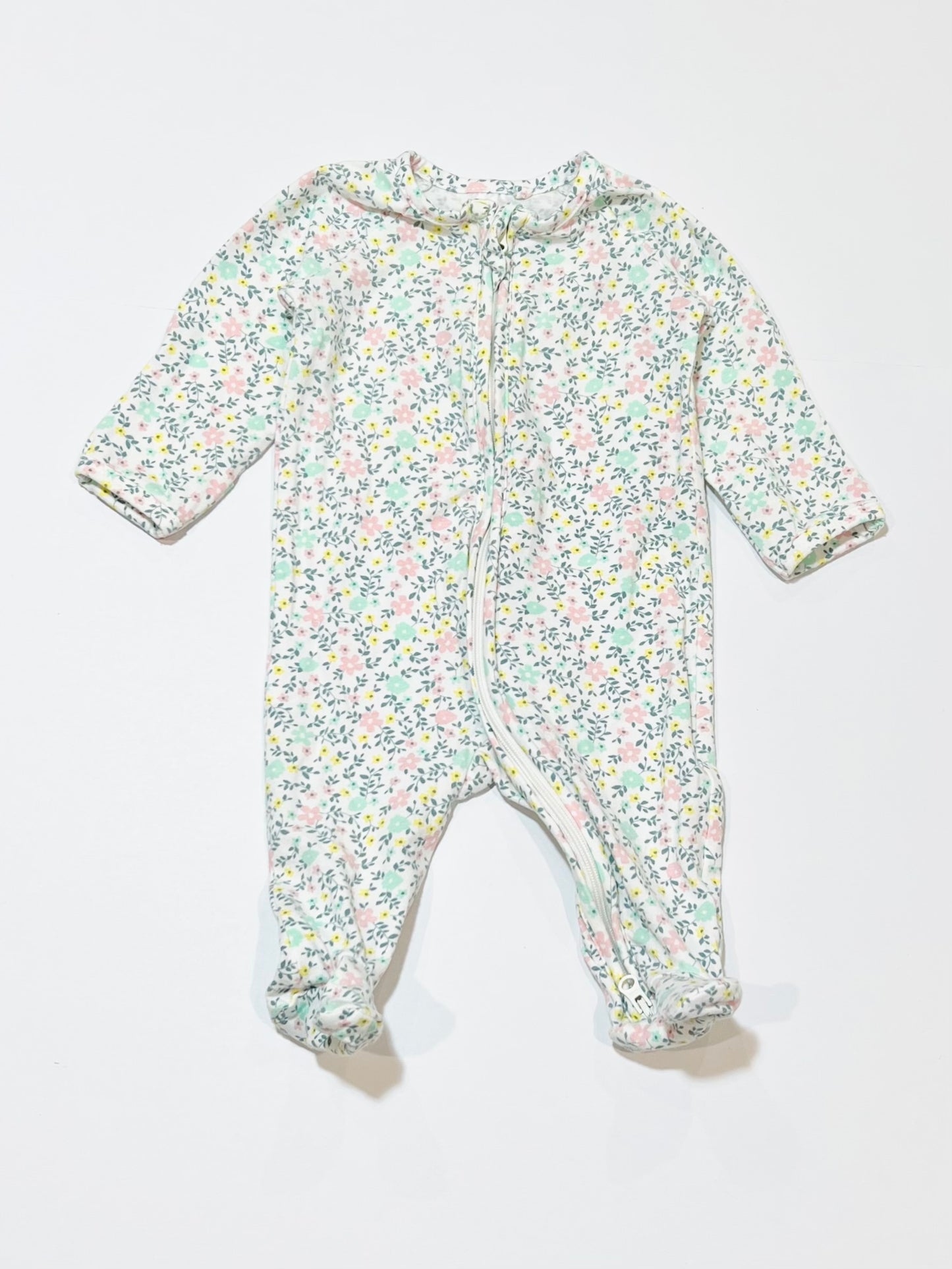 Floral zip onesie - Size 000