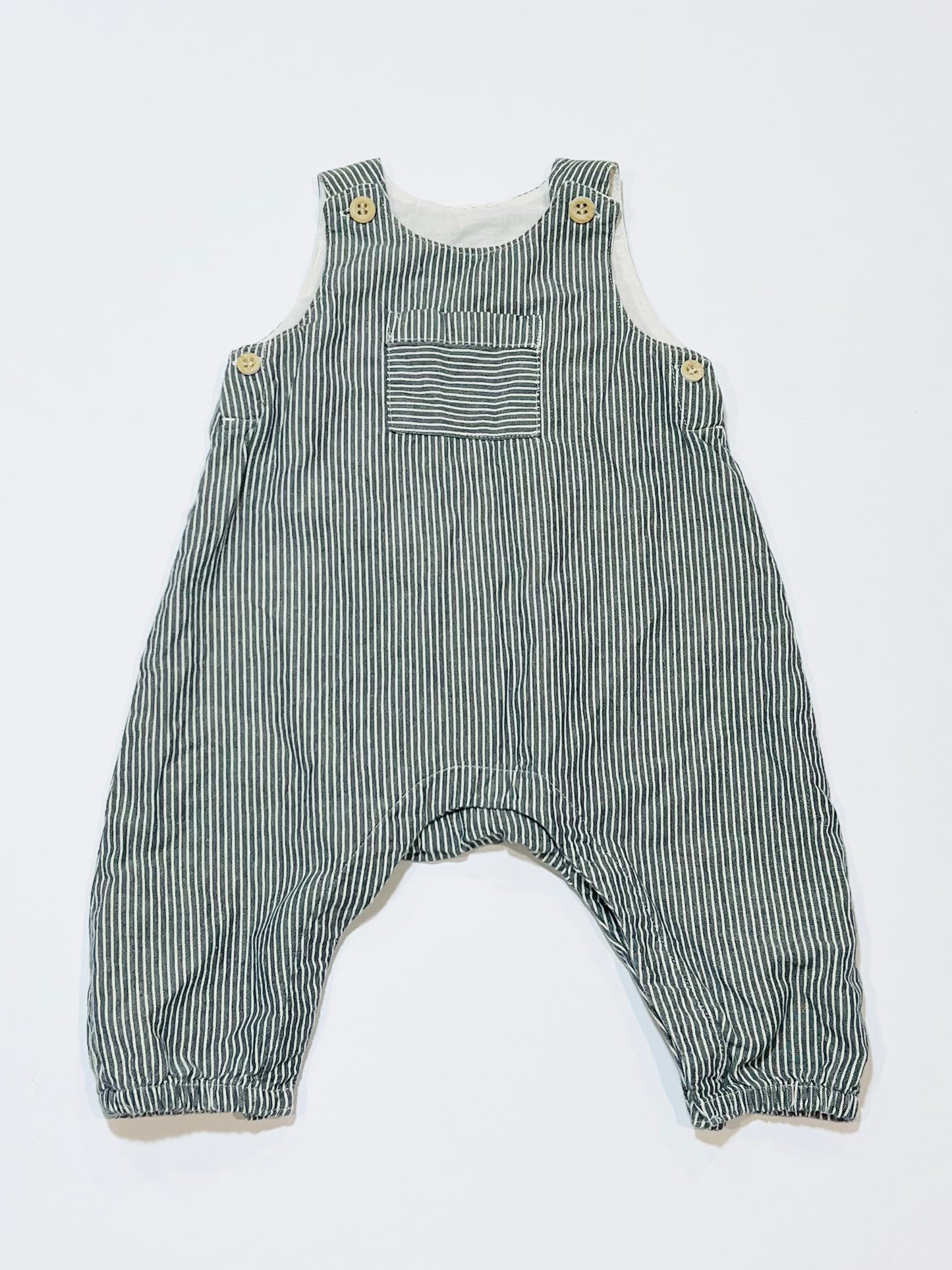 Striped cotton overalls - Size 00