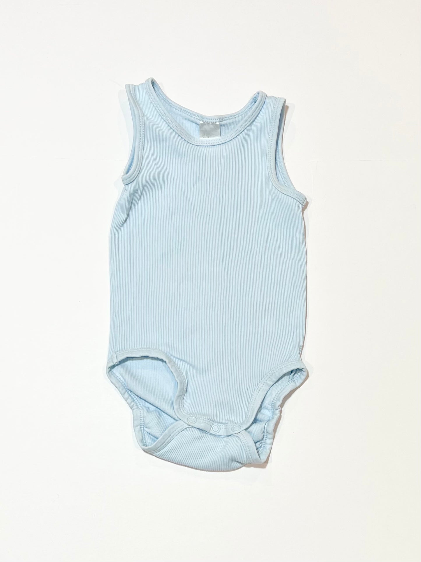 Blue ribbed bodysuit - Size 9-12 months