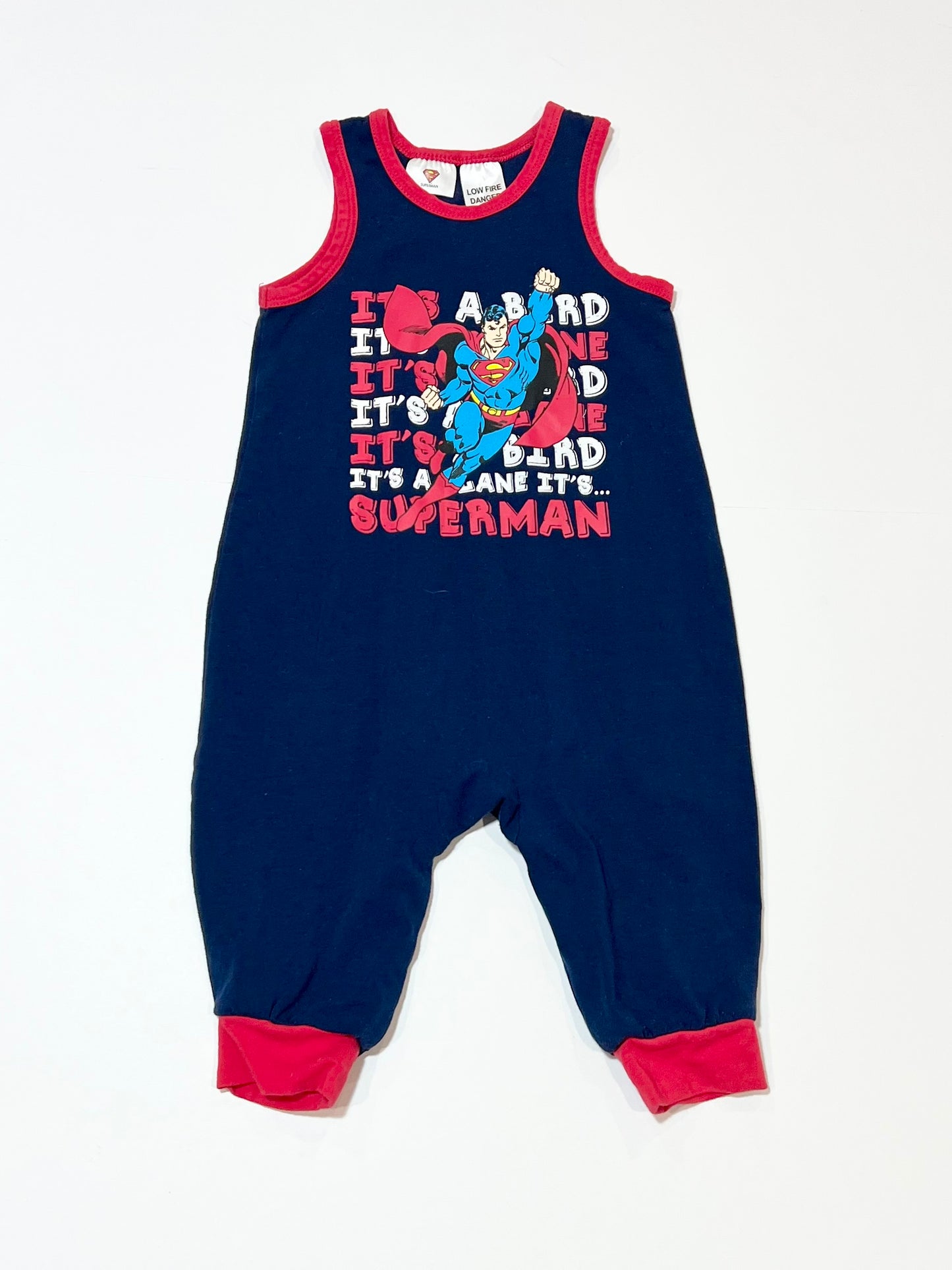Navy Superman romper - Size 0
