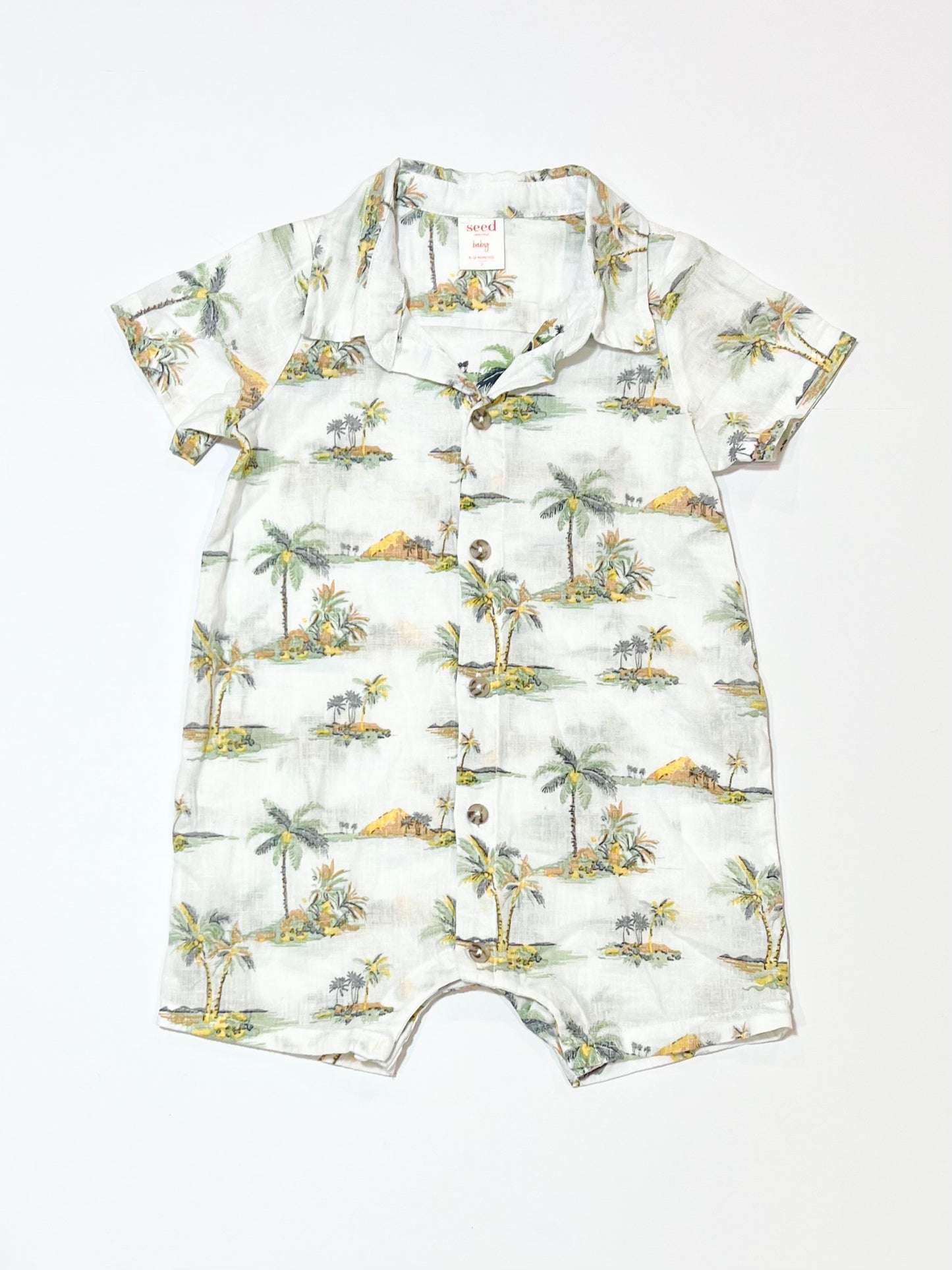 Linen palms romper - Size 0