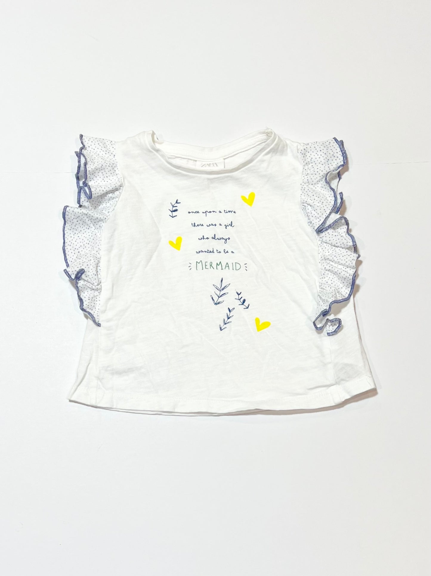 White flutter tee - Size 6-9 months